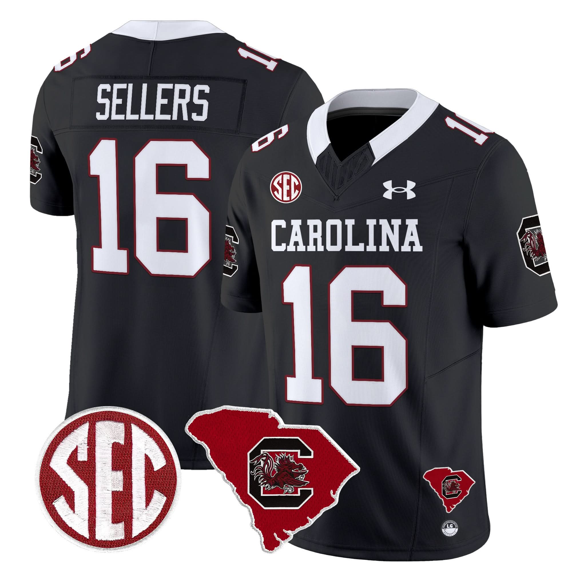 South Carolina Gamecocks 1980 Throwback Home Patch Vapor Limited Jersey - All Stitched - Image 2