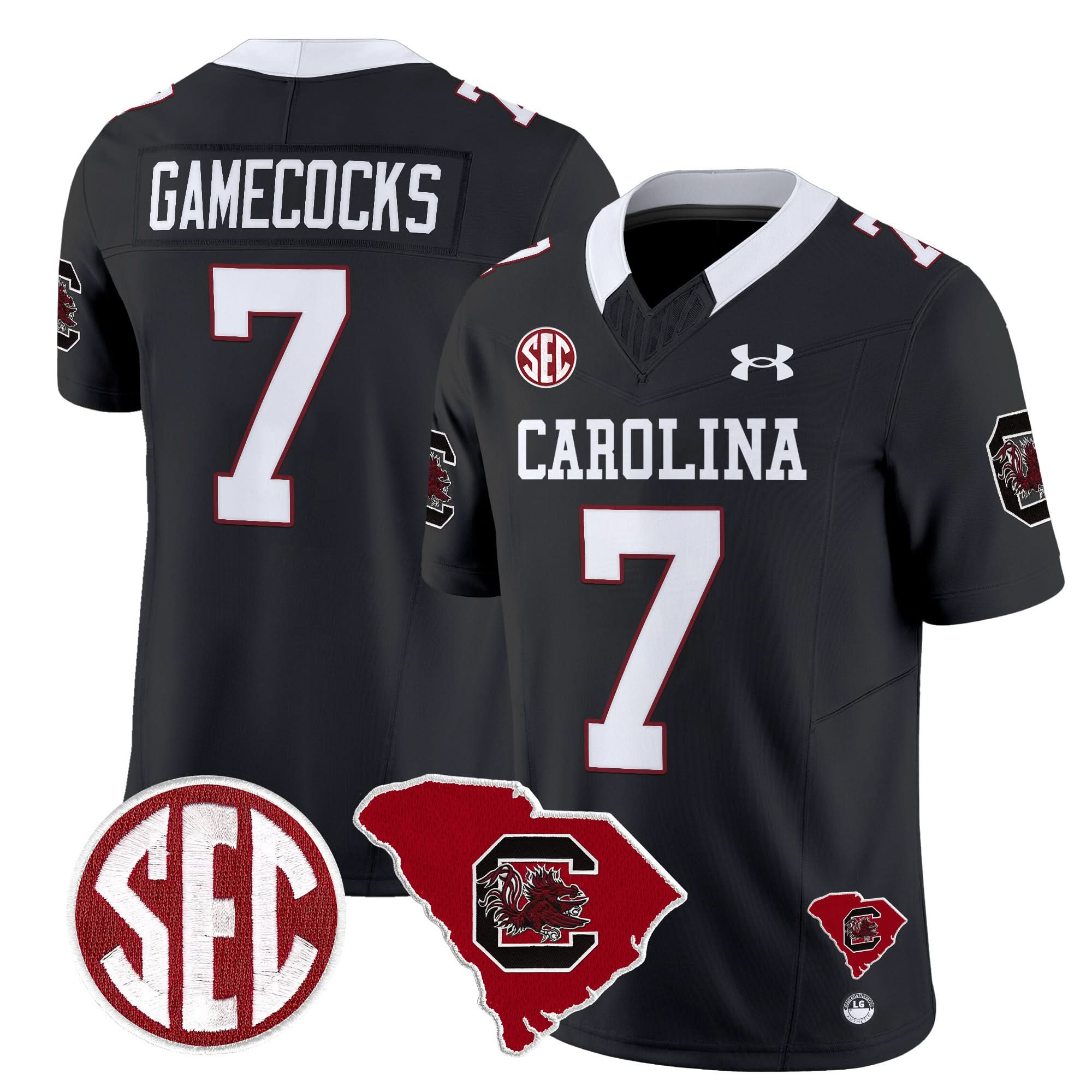 South Carolina Gamecocks 1980 Throwback Home Patch Vapor Limited Jersey - All Stitched - Image 6