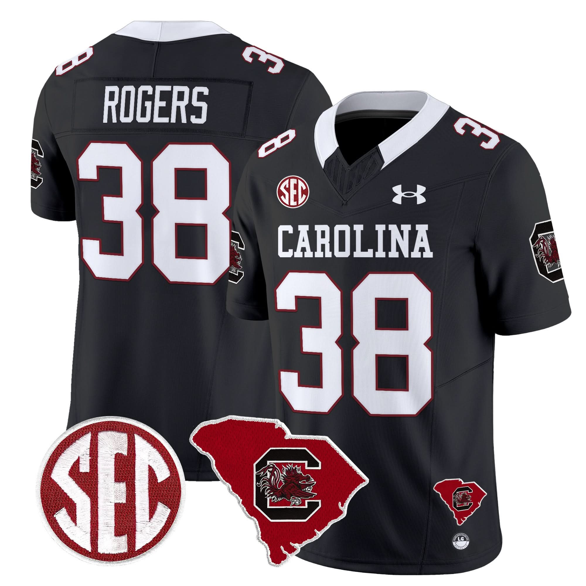South Carolina Gamecocks 1980 Throwback Home Patch Vapor Limited Jersey - All Stitched - Image 40