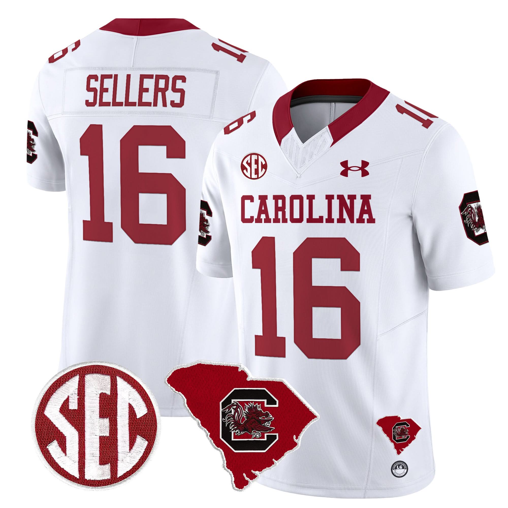 South Carolina Gamecocks 1980 Throwback Home Patch Vapor Limited Jersey - All Stitched - Image 10