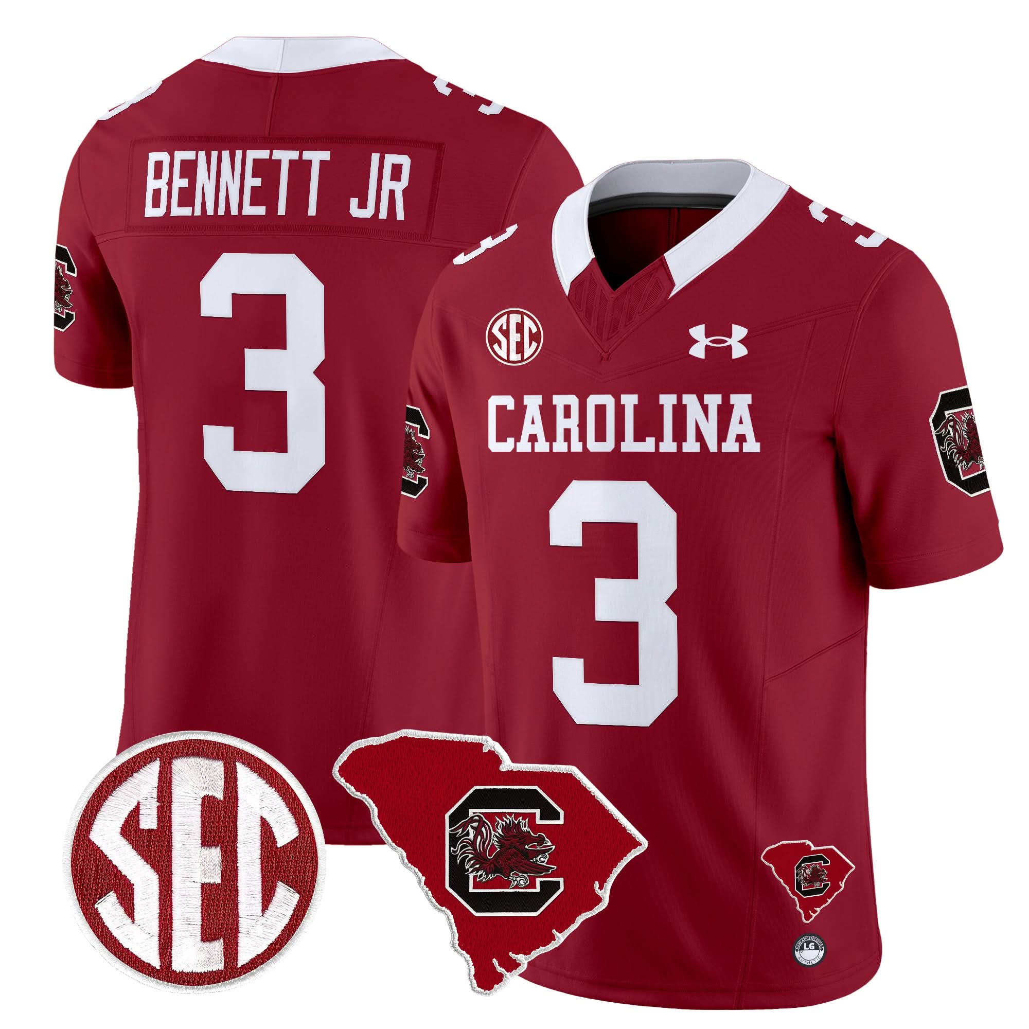 South Carolina Gamecocks 1980 Throwback Home Patch Vapor Limited Jersey - All Stitched - Image 34