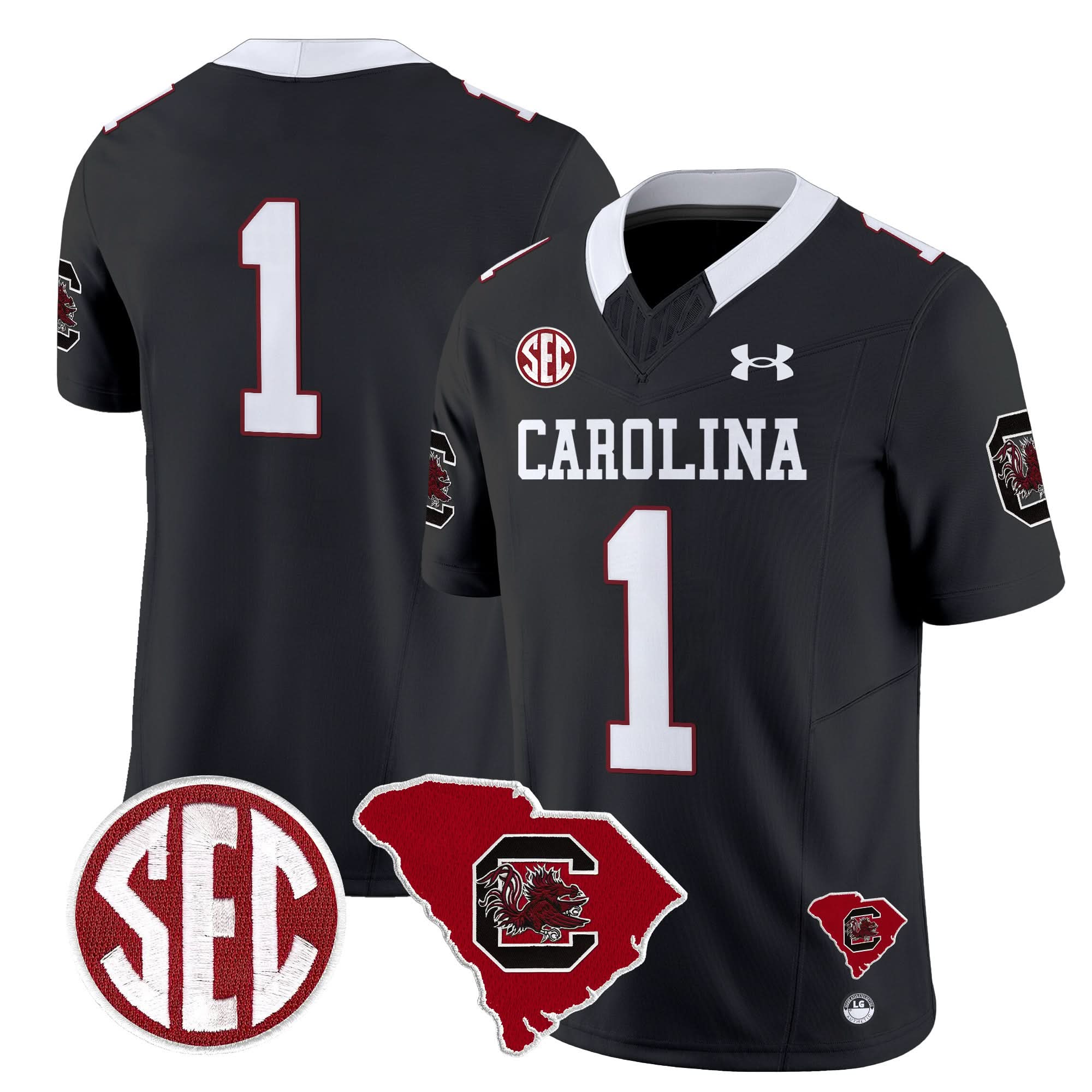 South Carolina Gamecocks 1980 Throwback Home Patch Vapor Limited Jersey - All Stitched - Image 8