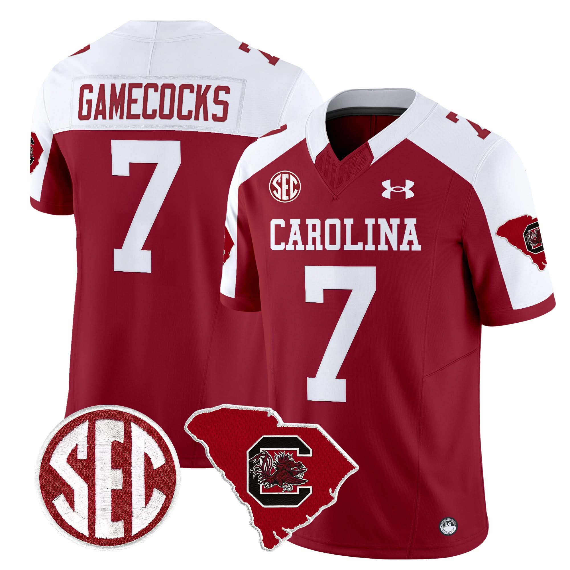 South Carolina Gamecocks 1980 Throwback Home Patch Vapor Limited Jersey - All Stitched - Image 24