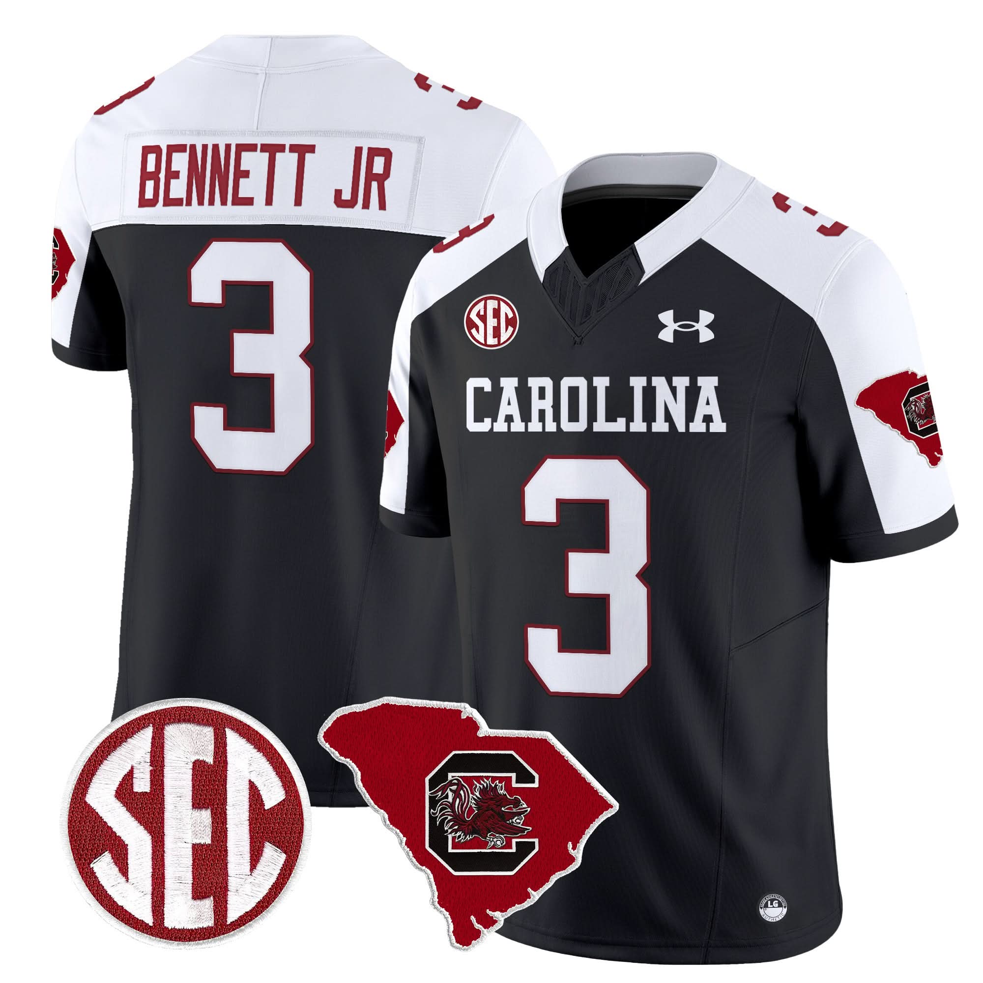 South Carolina Gamecocks 1980 Throwback Home Patch Vapor Limited Jersey - All Stitched - Image 30