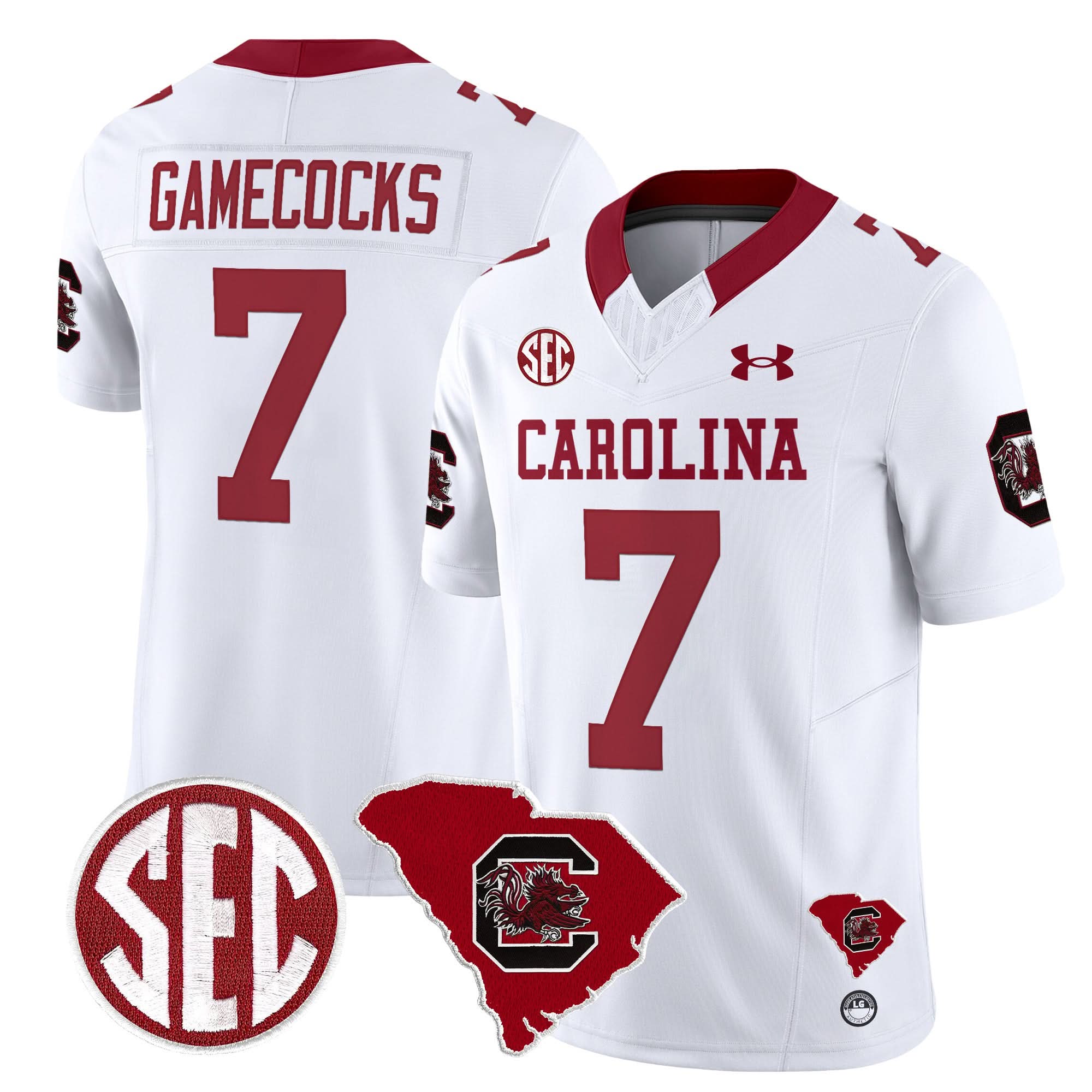 South Carolina Gamecocks 1980 Throwback Home Patch Vapor Limited Jersey - All Stitched - Image 15