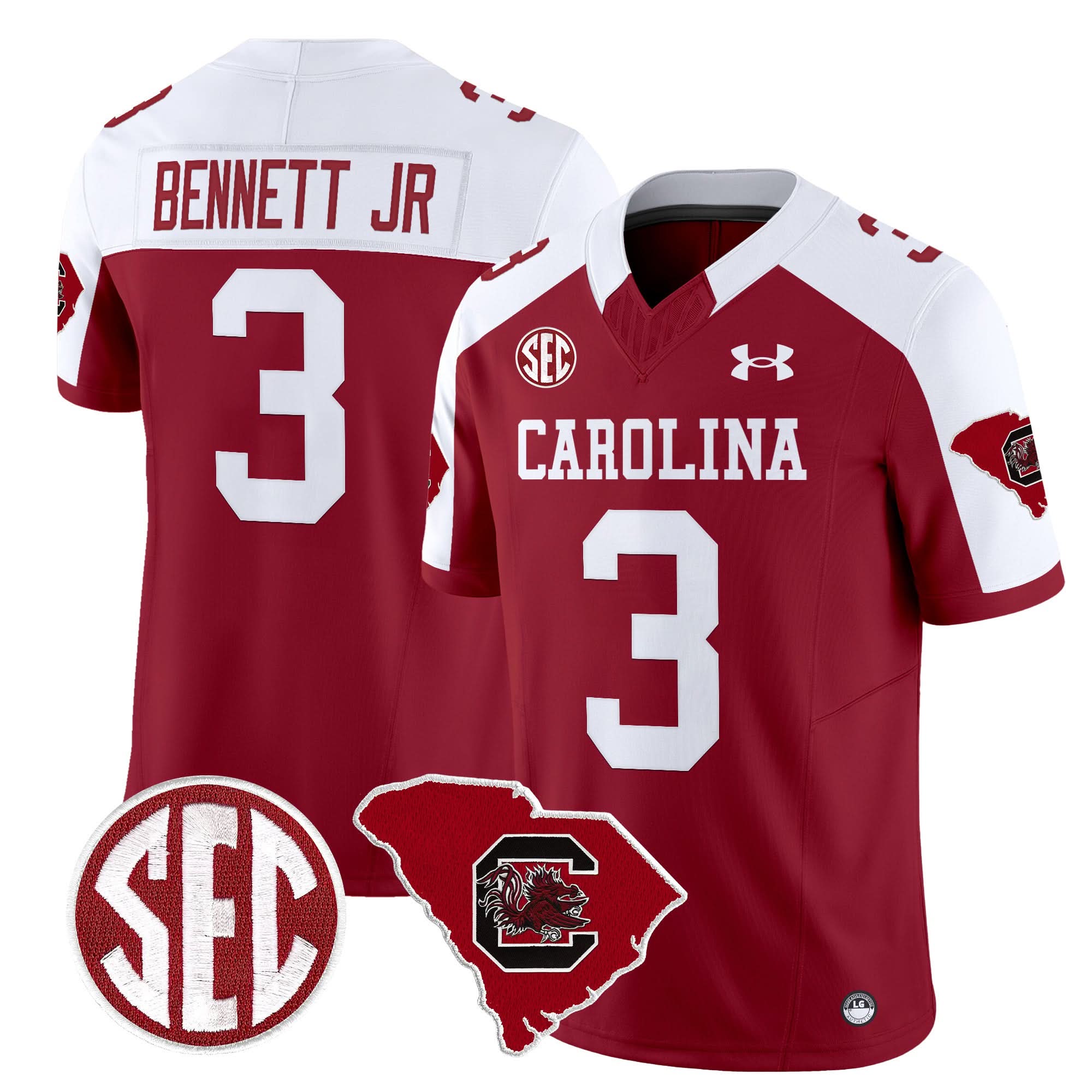 South Carolina Gamecocks 1980 Throwback Home Patch Vapor Limited Jersey - All Stitched - Image 21