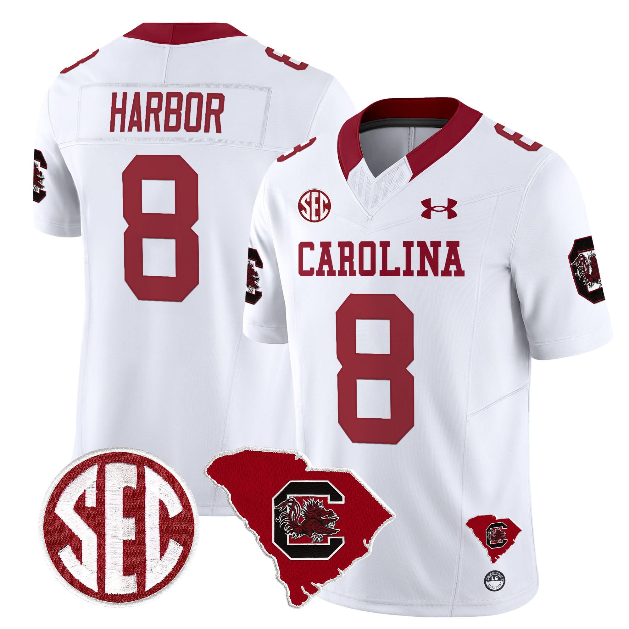 South Carolina Gamecocks 1980 Throwback Home Patch Vapor Limited Jersey - All Stitched - Image 14