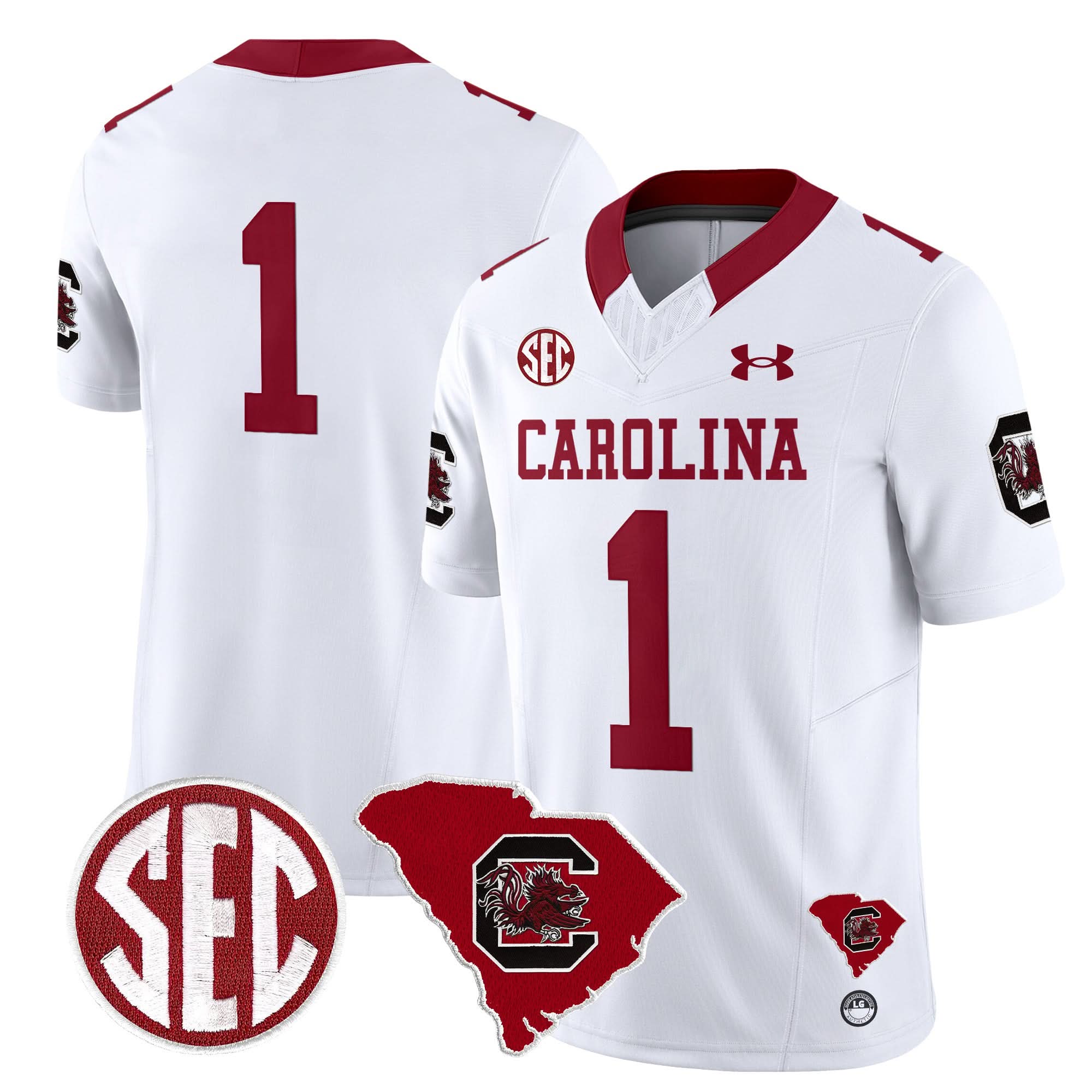 South Carolina Gamecocks 1980 Throwback Home Patch Vapor Limited Jersey - All Stitched - Image 17