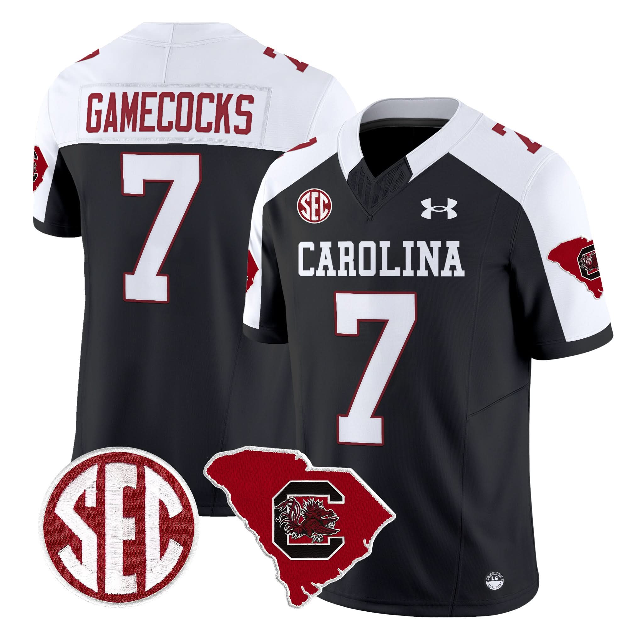 South Carolina Gamecocks 1980 Throwback Home Patch Vapor Limited Jersey - All Stitched - Image 32