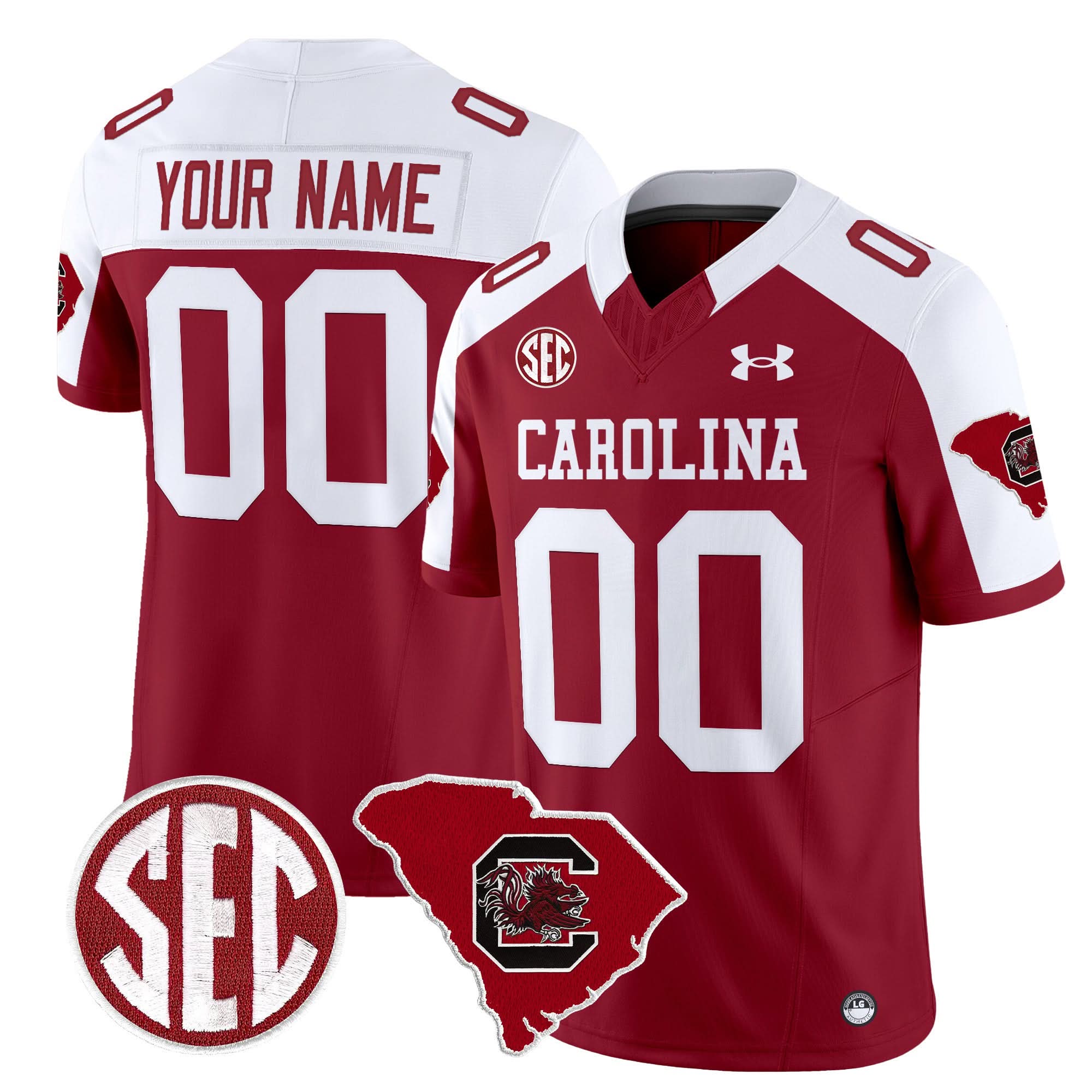Custom South Carolina Gamecocks Jersey 1980 Throwback Home Patch Vapor Limited Stitched - Image 4