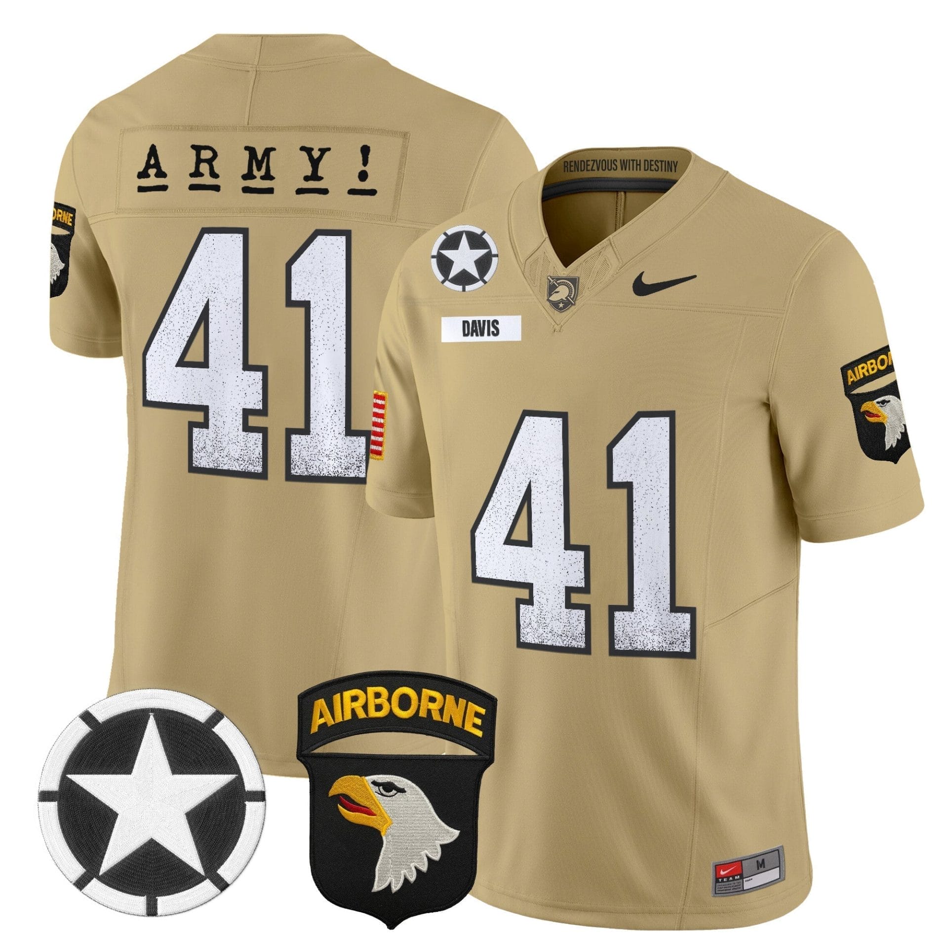 Army Black Knights 2025 Screaming Eagles Vapor Limited Jersey - All Stitched - Image 22