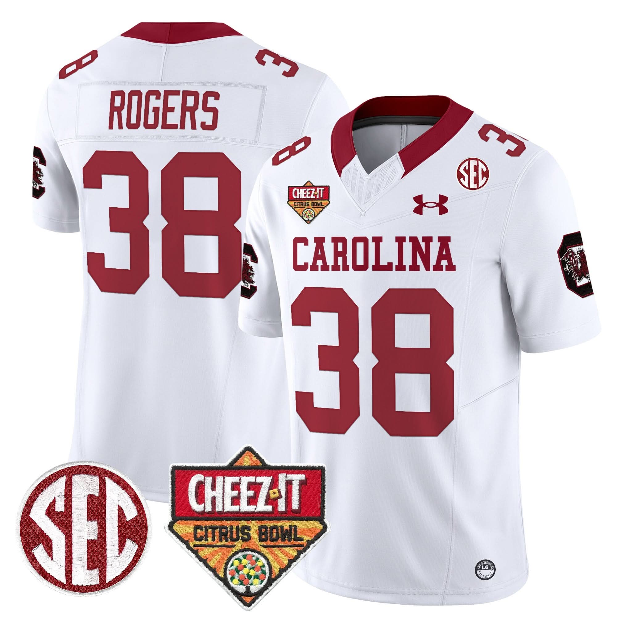 South Carolina Gamecocks 1980 Throwback Cheez-It Citrus Bowl Patch Vapor Limited Jersey - All Stitched - Image 9