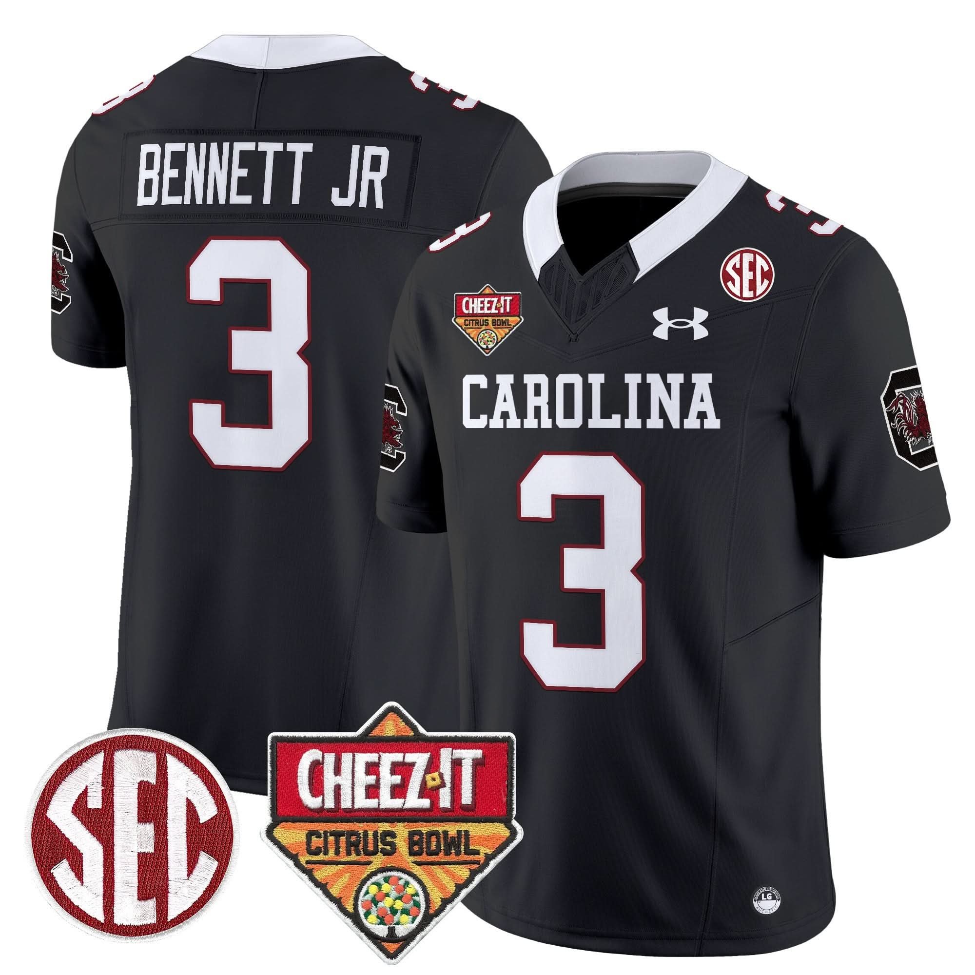 South Carolina Gamecocks 1980 Throwback Cheez-It Citrus Bowl Patch Vapor Limited Jersey - All Stitched - Image 4