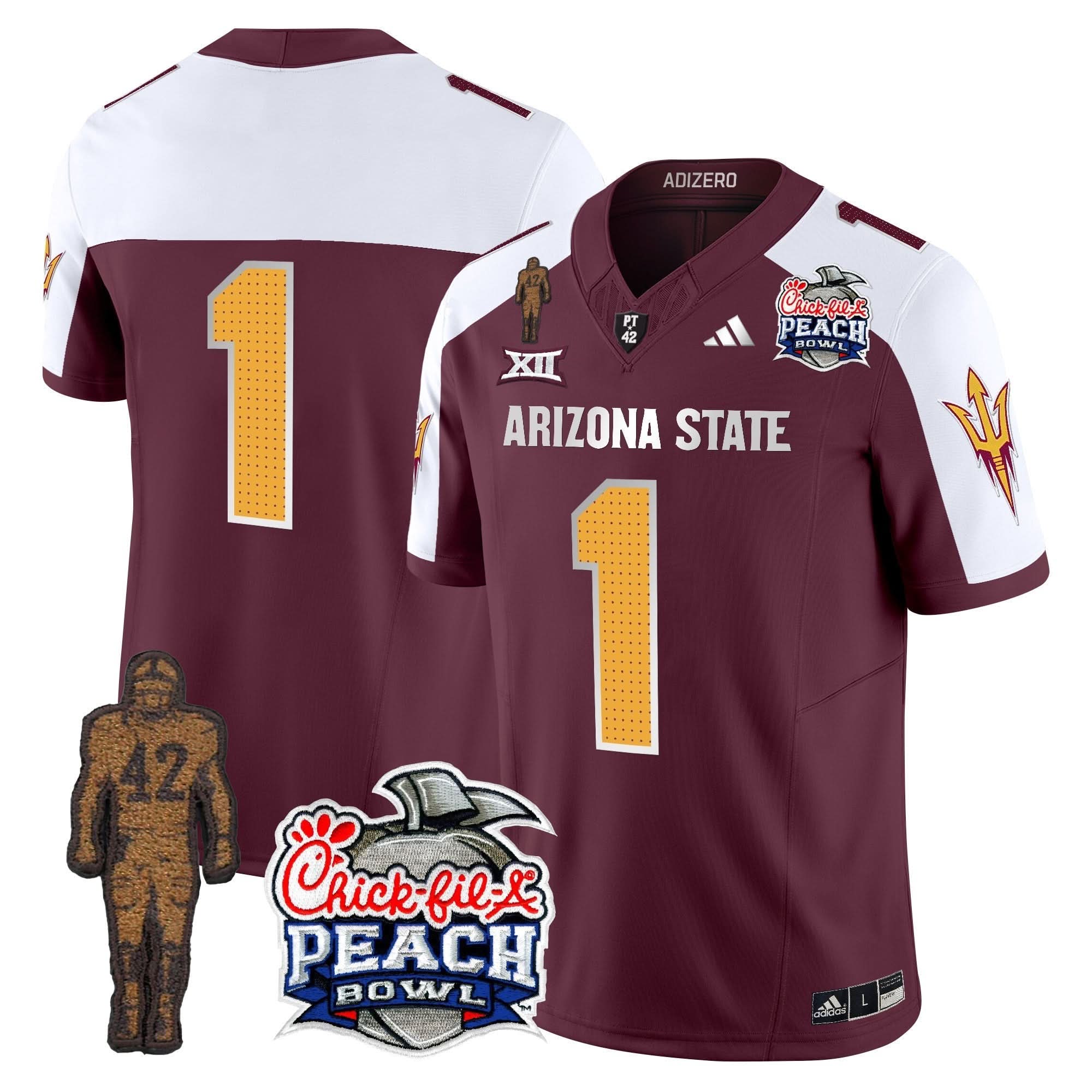 Sun Devils Pat Tillman & Peach Bowl Patch Vapor Limited Jersey V2 - All Stitched - Image 26