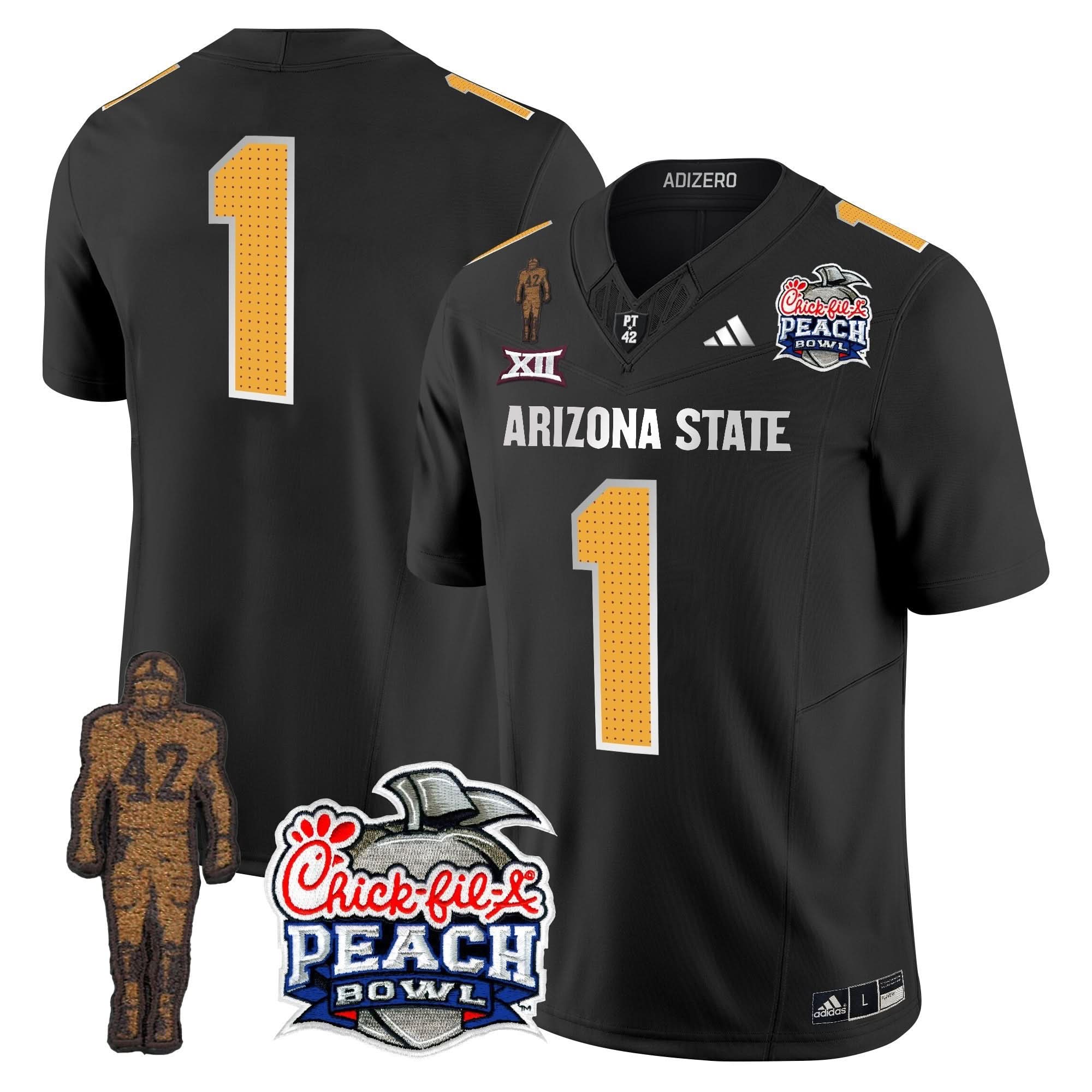 Sun Devils Pat Tillman & Peach Bowl Patch Vapor Limited Jersey V2 - All Stitched - Image 43