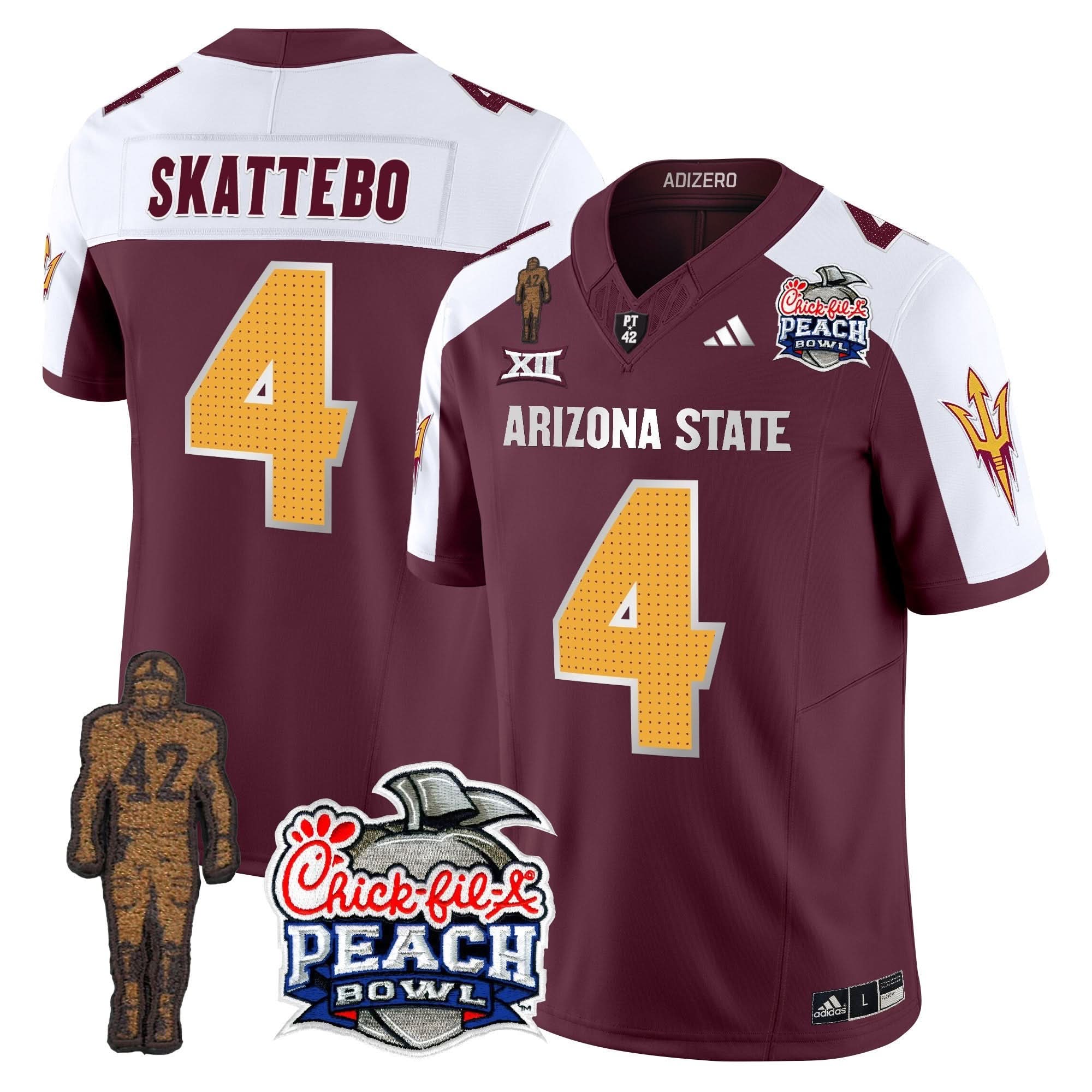 Sun Devils Pat Tillman & Peach Bowl Patch Vapor Limited Jersey V2 - All Stitched - Image 20