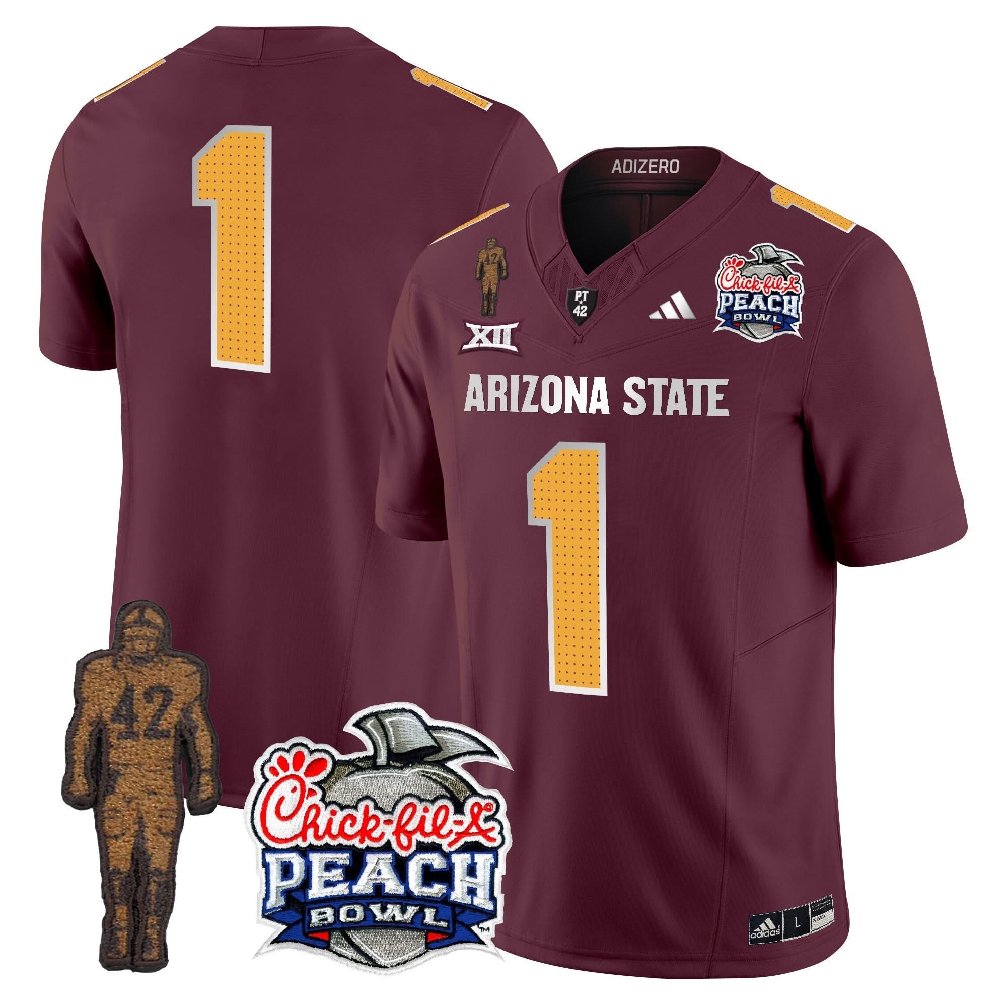 Sun Devils Pat Tillman & Peach Bowl Patch Vapor Limited Jersey V2 - All Stitched - Image 35