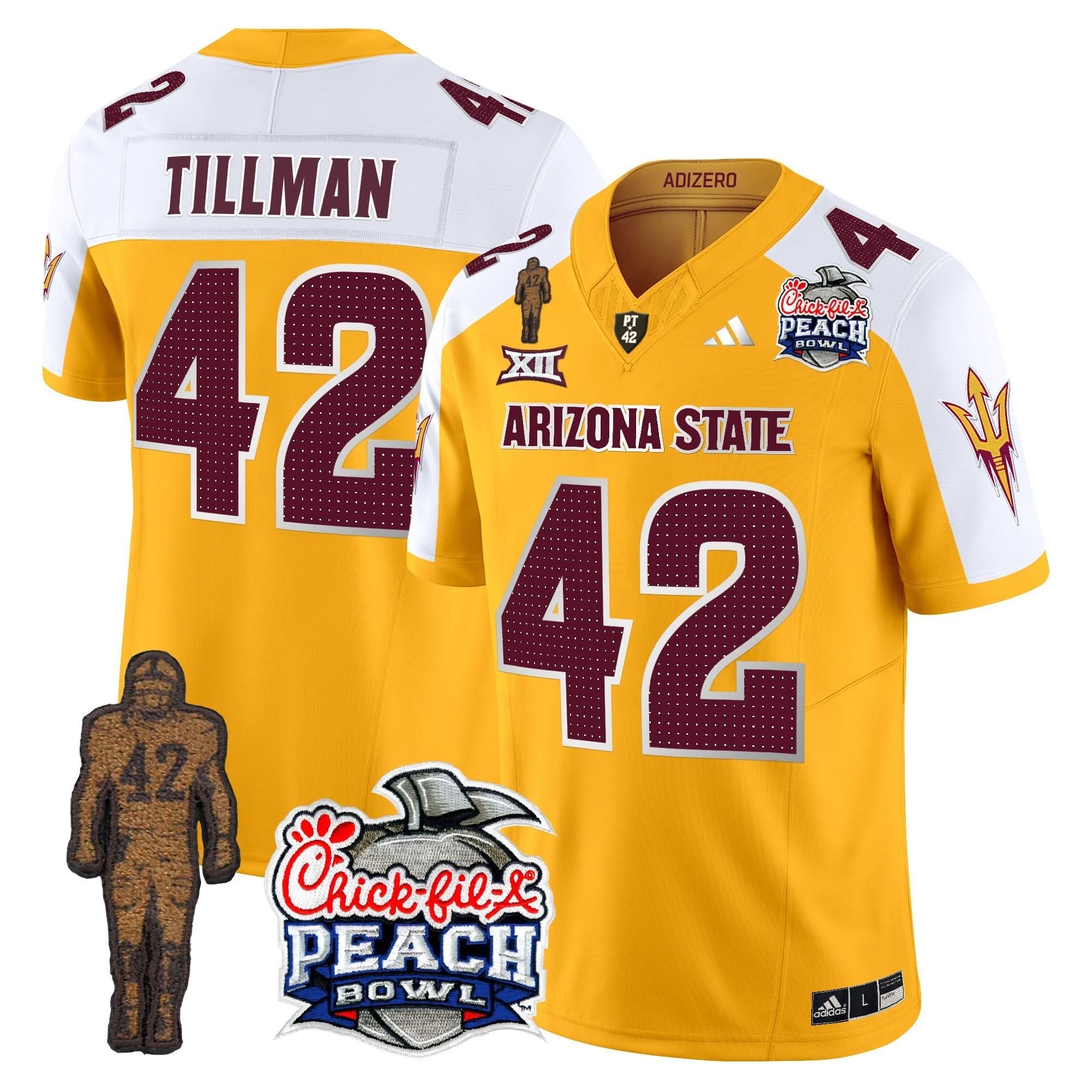 Sun Devils Pat Tillman & Peach Bowl Patch Vapor Limited Jersey V2 - All Stitched - Image 48