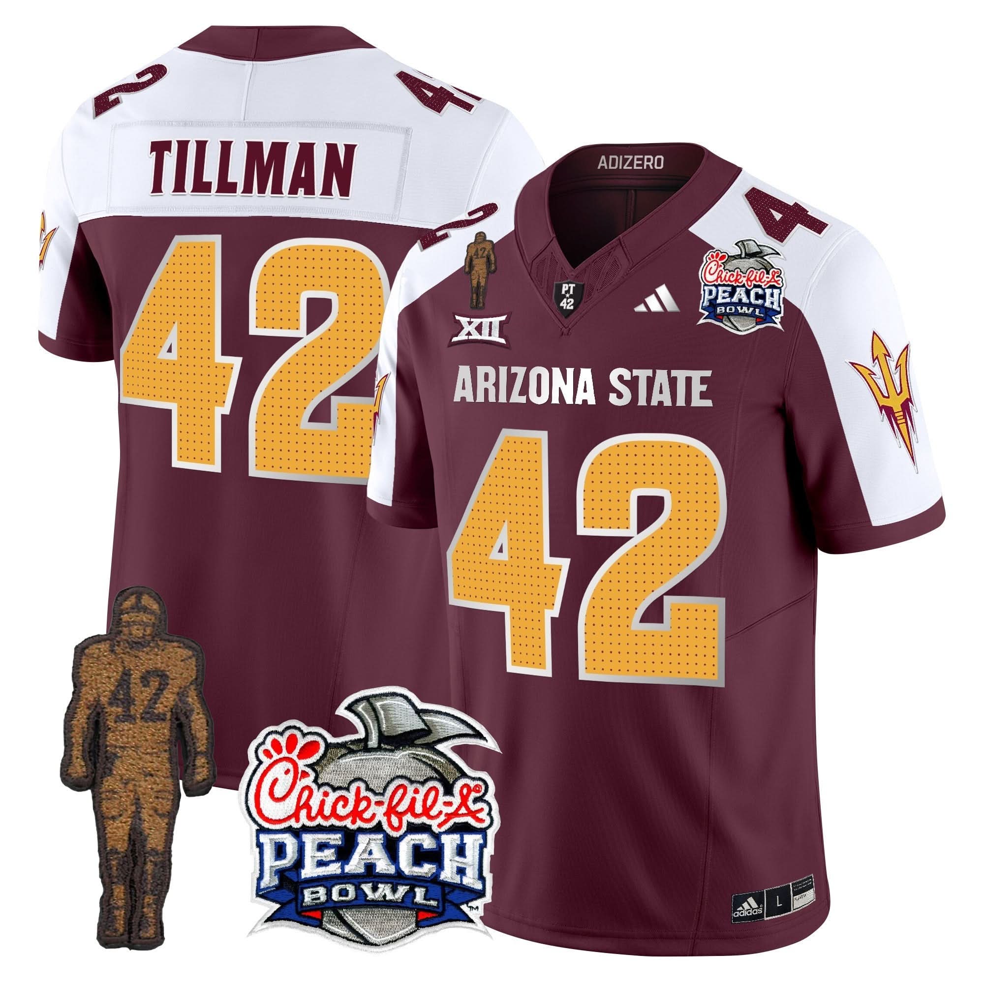 Sun Devils Pat Tillman & Peach Bowl Patch Vapor Limited Jersey V2 - All Stitched - Image 18
