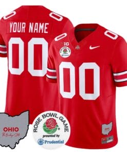 Alternative view of Custom Ohio State Buckeyes Jersey Rose Bowl Vapor Limited V2 Stitched All Colors
