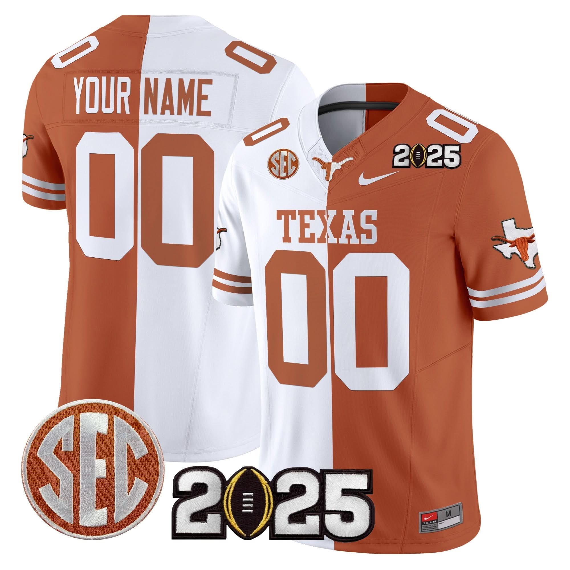 Custom Texas Longhorns Jersey 2025 CFP Final Patch Vapor Limited Stitched All Colors - Image 6