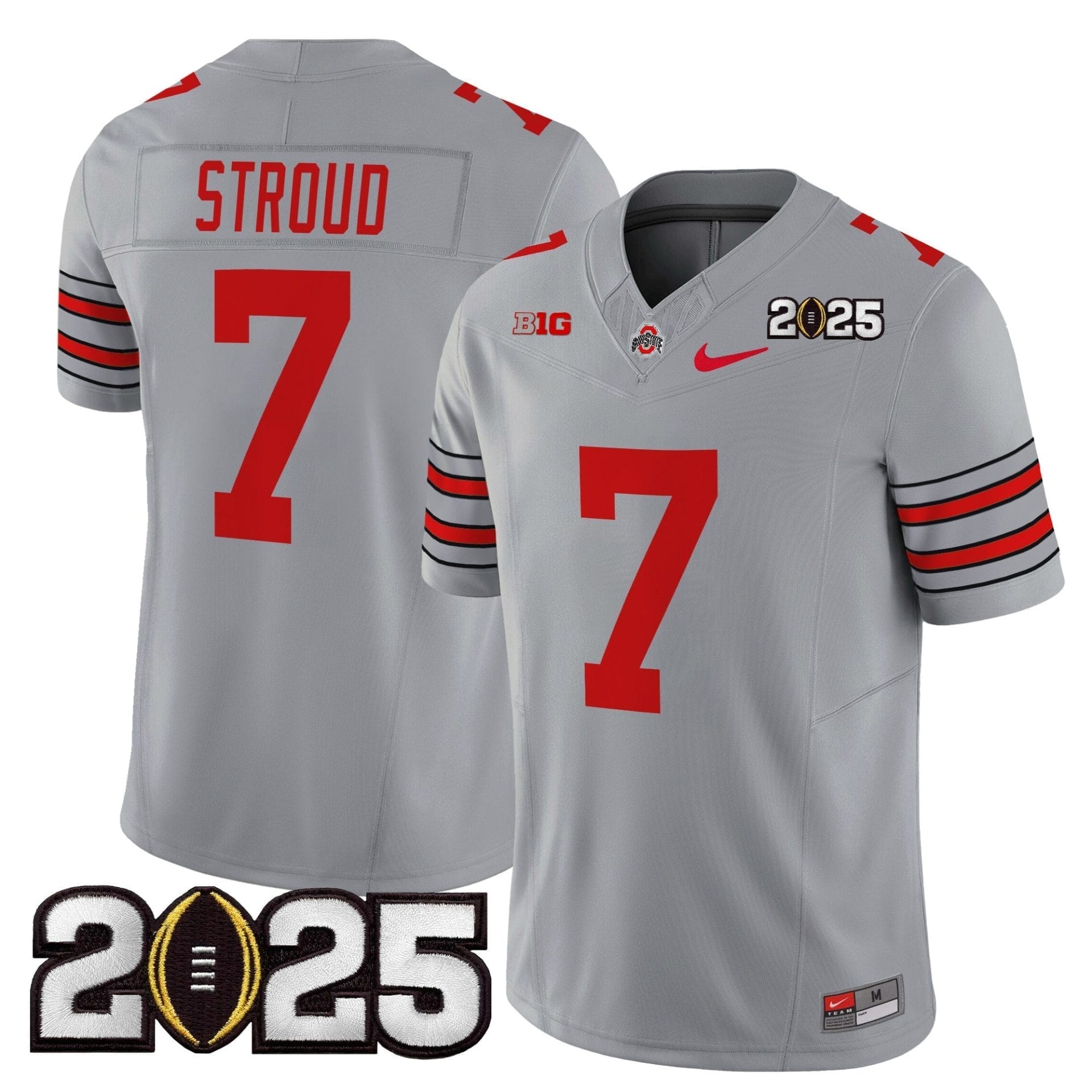 Ohio State Buckeyes 'Heritage Stripe' 2025 CFP Final Patch Vapor Limited Jersey - All Stitched - Image 10