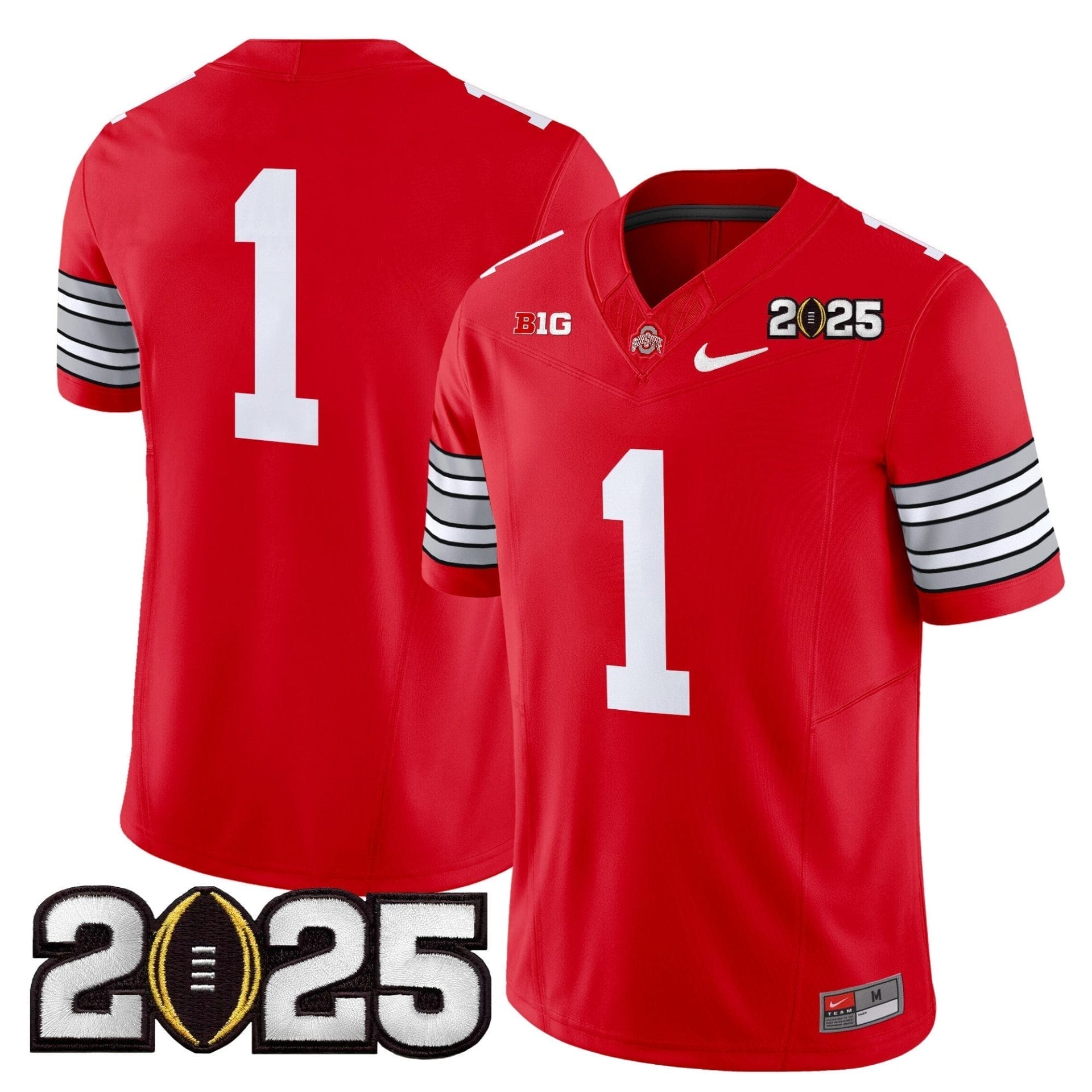 Ohio State Buckeyes 'Heritage Stripe' 2025 CFP Final Patch Vapor Limited Jersey - All Stitched - Image 5