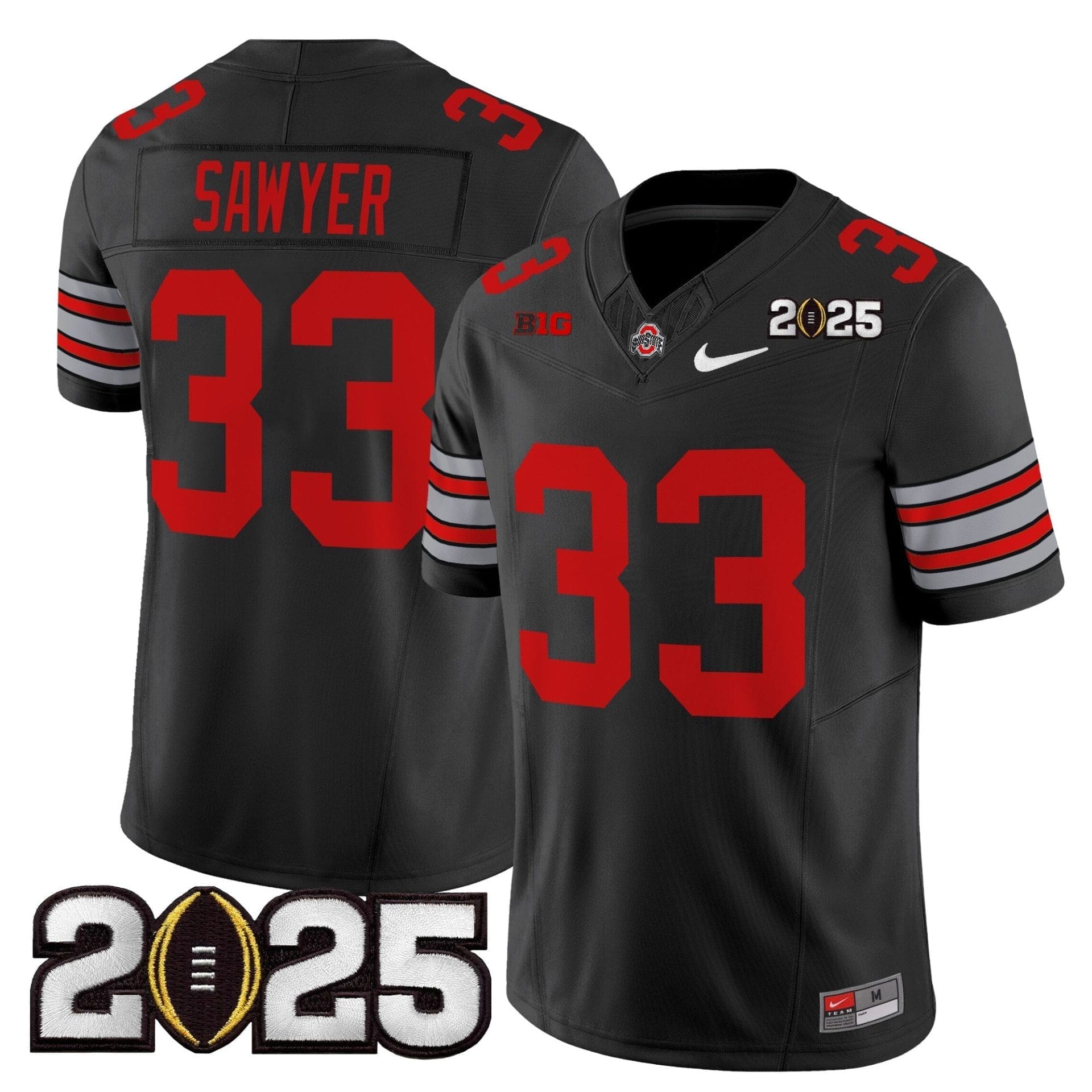 Ohio State Buckeyes 'Heritage Stripe' 2025 CFP Final Patch Vapor Limited Jersey - All Stitched - Image 26
