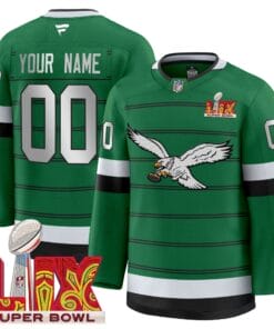 Eagles Kelly Green Hockey Premium Custom Jersey - All Stitched
