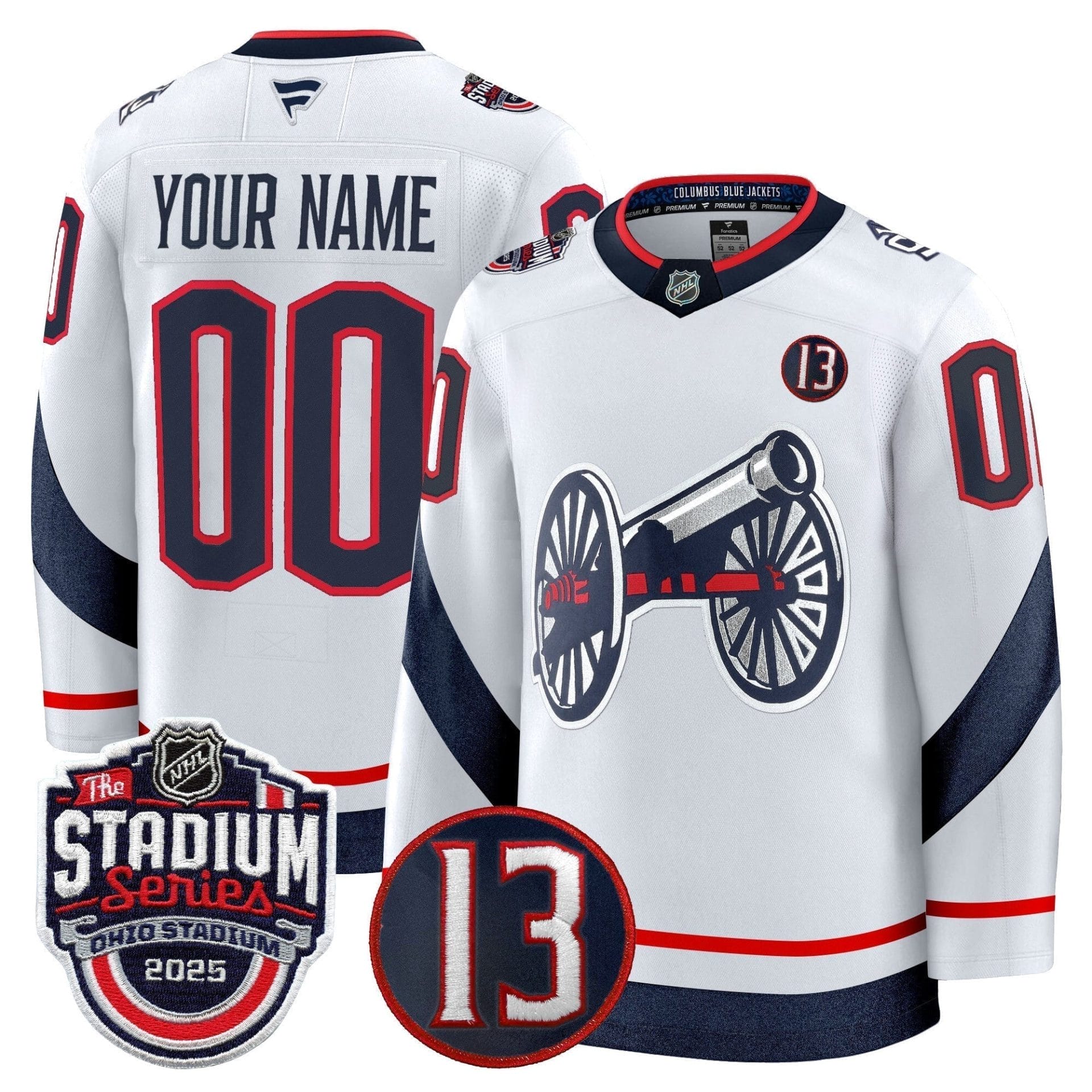 Columbus Blue Jackets 2025 Stadium Series & #13 Johnny Gaudreau Patch Premium Custom Jersey - All Stitched - Image 2