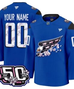 Washington Capitals 50th Anniversary Cherry Blossom Premium Custom Jersey - All Stitched