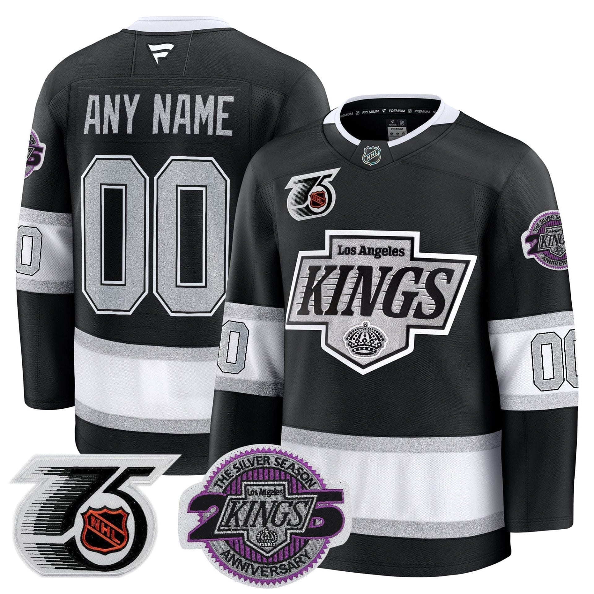 Los Angeles Kings 91-92 75th 25th Anniversary Patch Premium Custom Jersey - All Stitched - Image 2