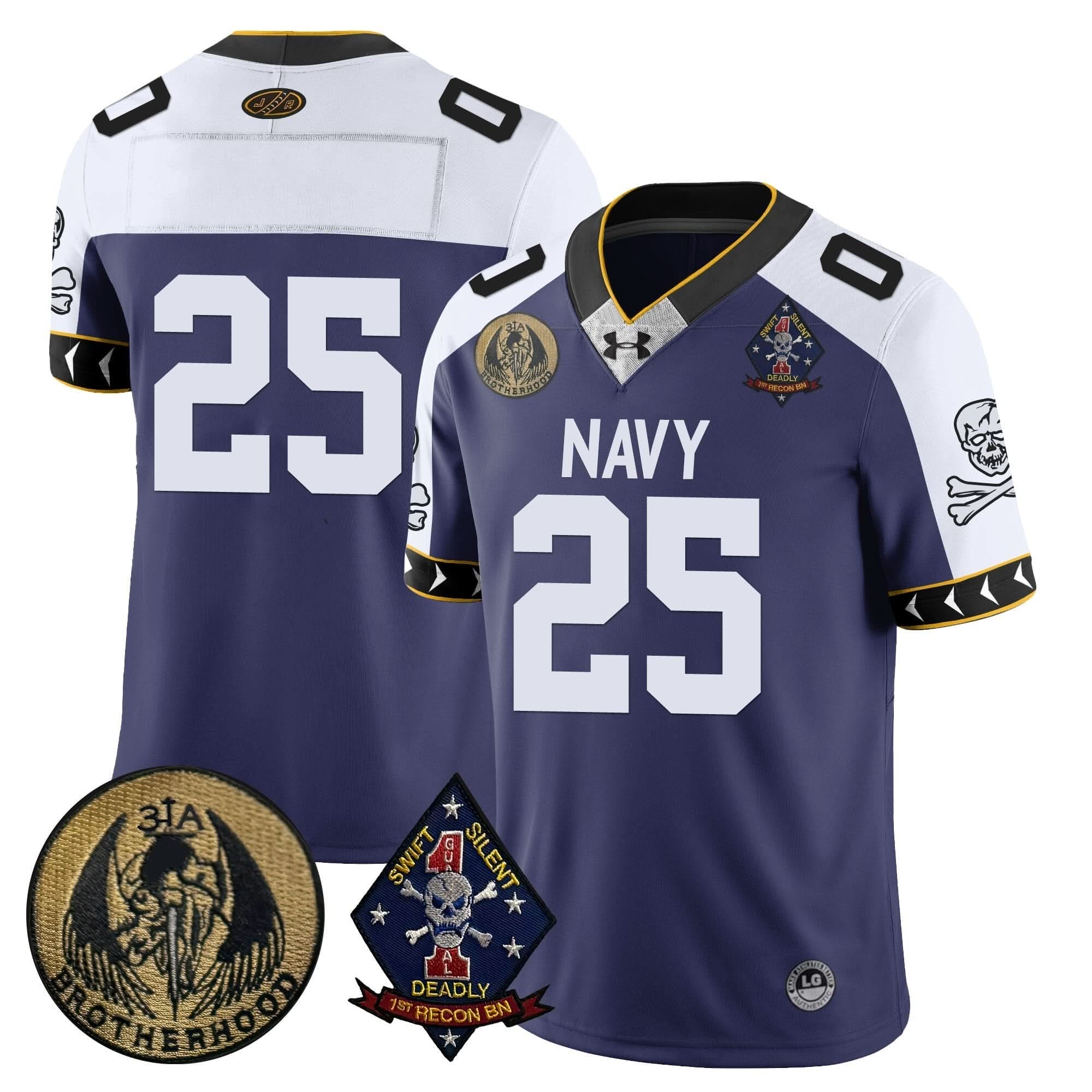 Navy Midshipmen Lacrosse Jolly Rogers Vapor Limited Jersey - All Stitched - Image 23