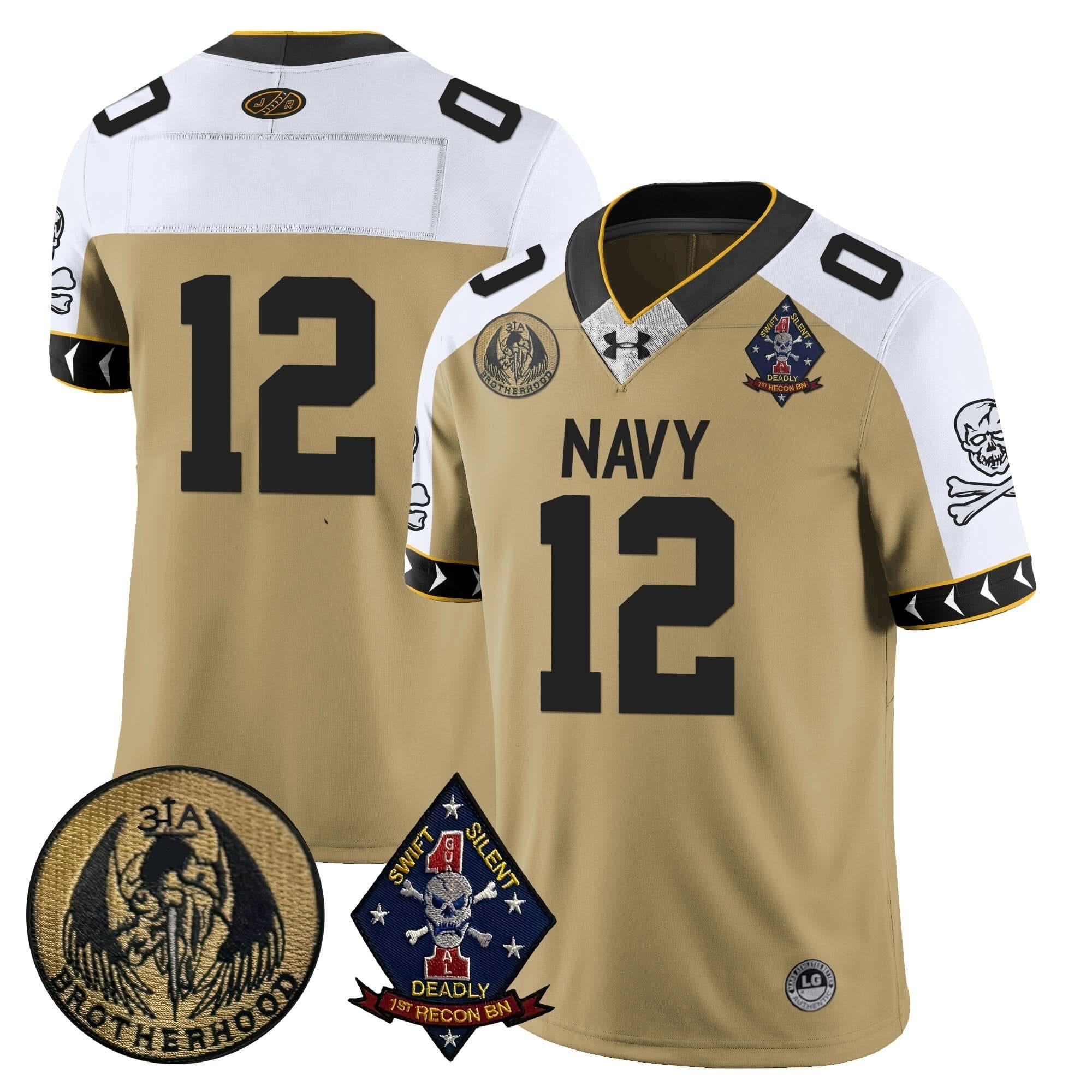 Navy Midshipmen Lacrosse Jolly Rogers Vapor Limited Jersey - All Stitched - Image 7