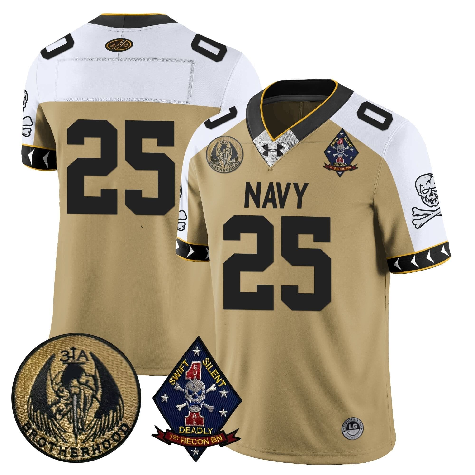 Navy Midshipmen Lacrosse Jolly Rogers Vapor Limited Jersey - All Stitched - Image 8