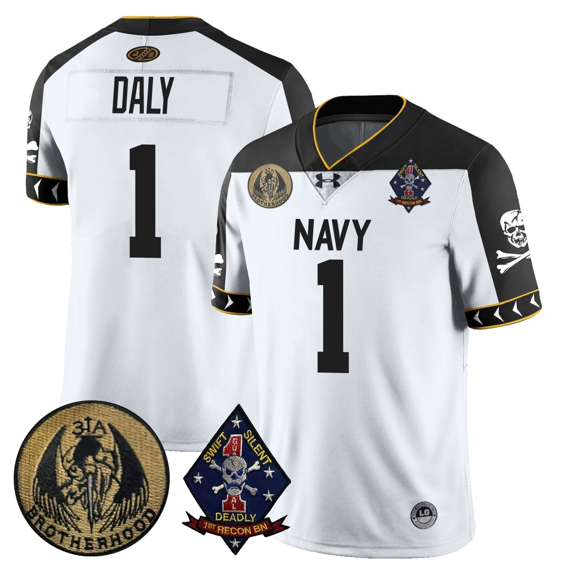 Navy Midshipmen Lacrosse Jolly Rogers Vapor Limited Jersey - All Stitched - Image 16