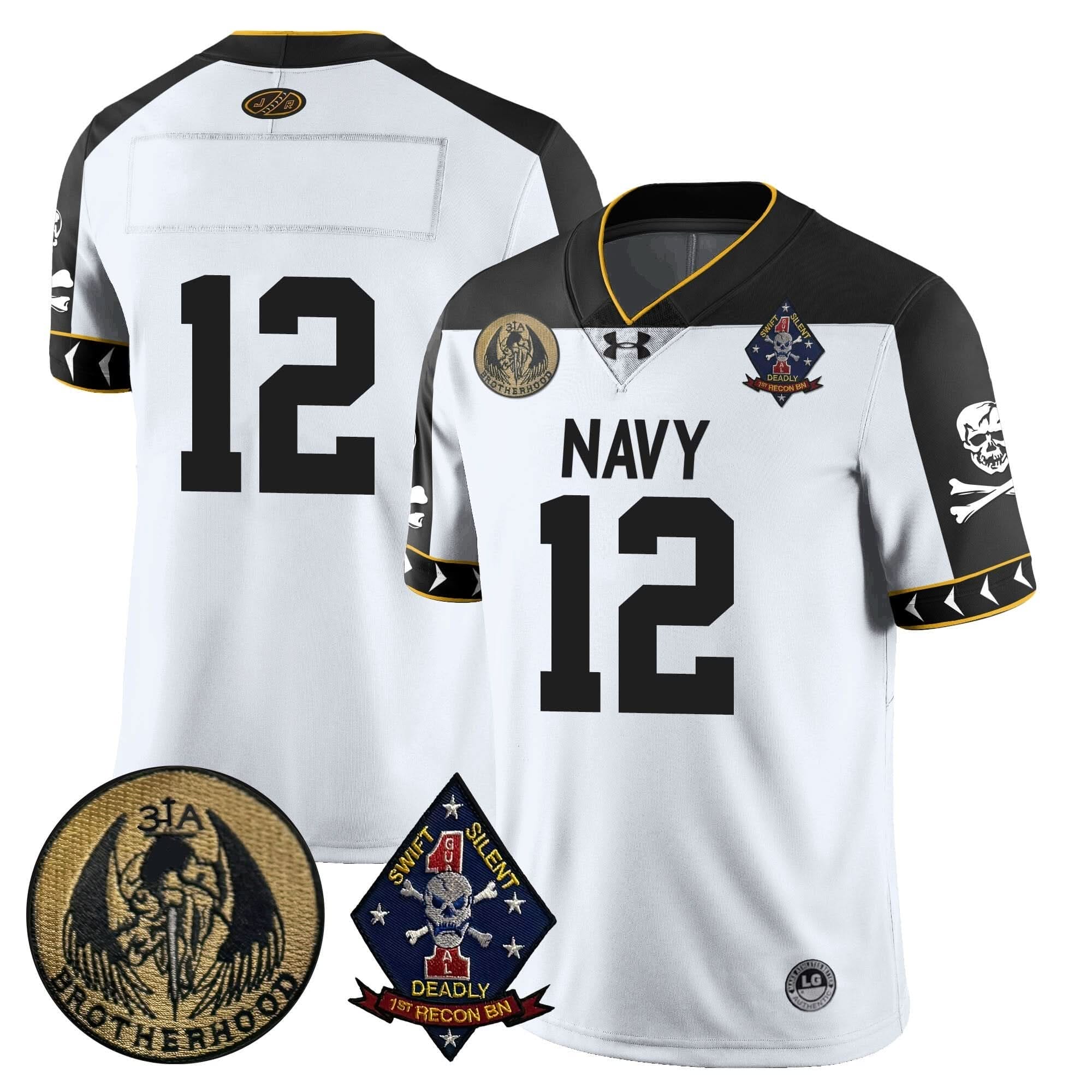 Navy Midshipmen Lacrosse Jolly Rogers Vapor Limited Jersey - All Stitched - Image 17