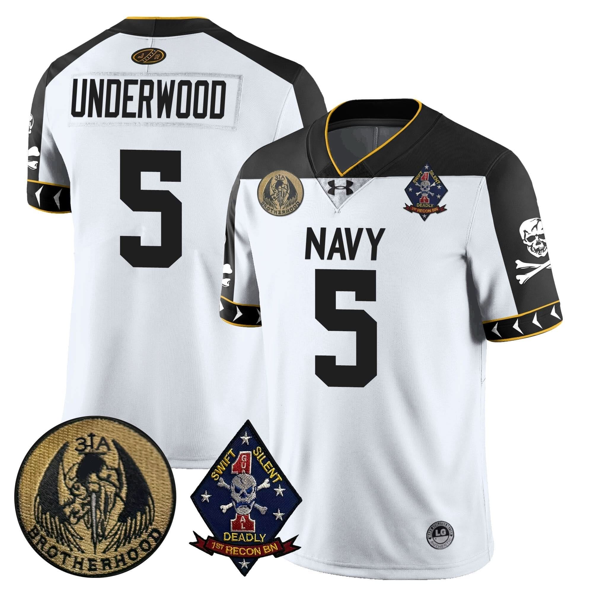 Navy Midshipmen Lacrosse Jolly Rogers Vapor Limited Jersey - All Stitched - Image 21