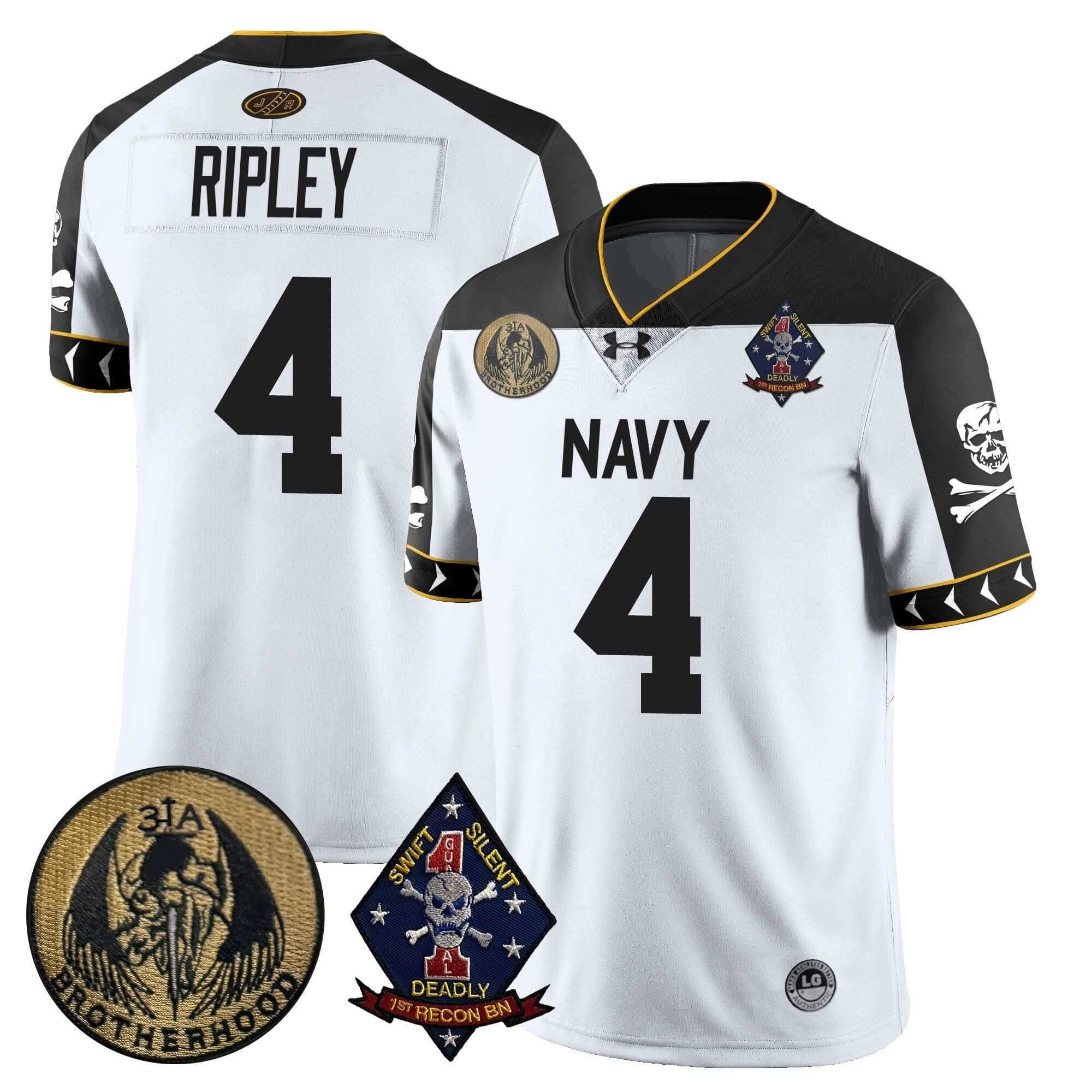 Navy Midshipmen Lacrosse Jolly Rogers Vapor Limited Jersey - All Stitched - Image 20