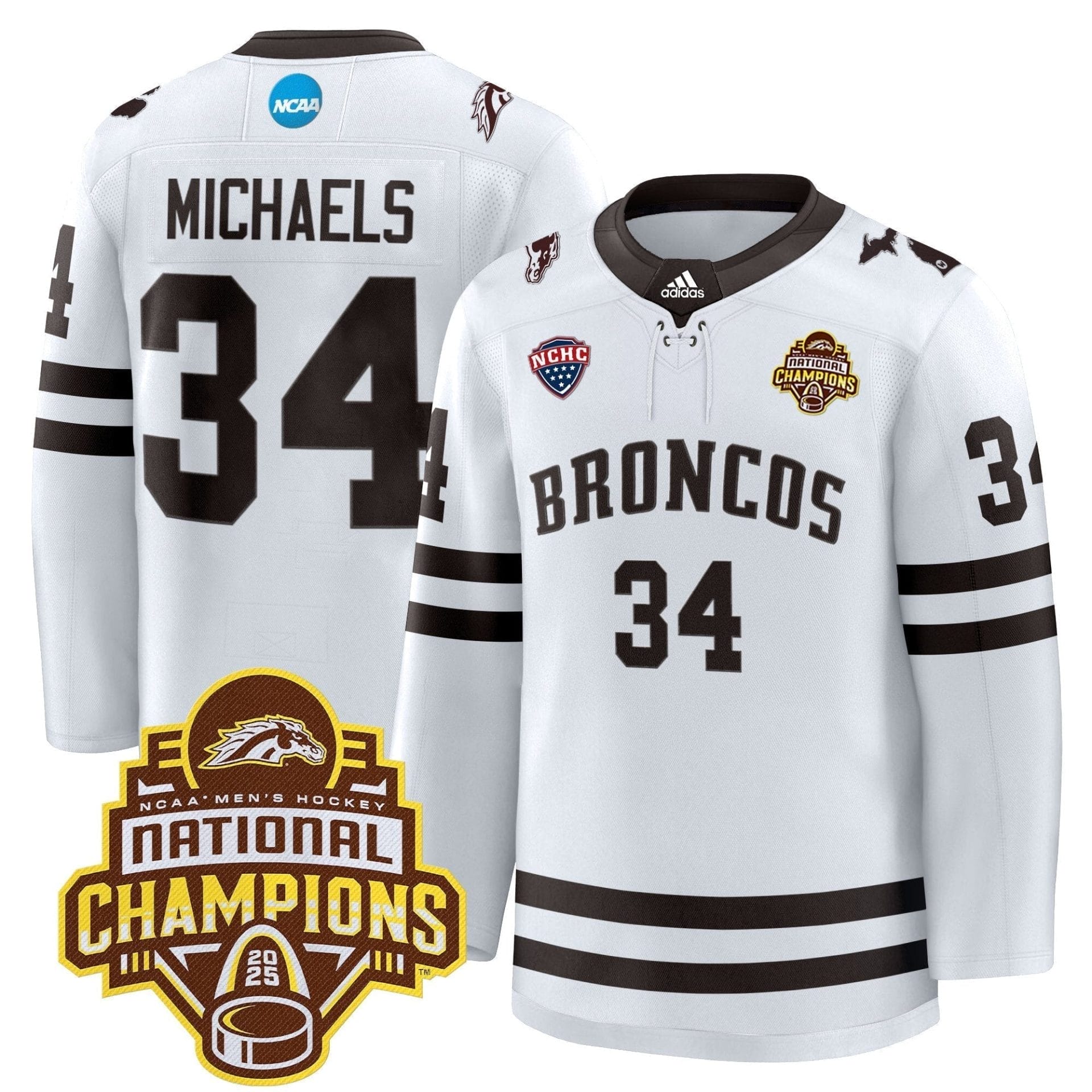 Men Western Michigan Broncos 2025 National Champions Patch Premium Jersey - All Stitched - Image 23