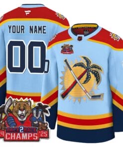 Custom San Florida Panthers 2025 Stanley Cup B2B Champions Jersey - All Stitched
