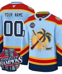 Alternative view of Florida Panthers 2025 Stanley Cup B2B Champions Jersey N1 - All Stitched