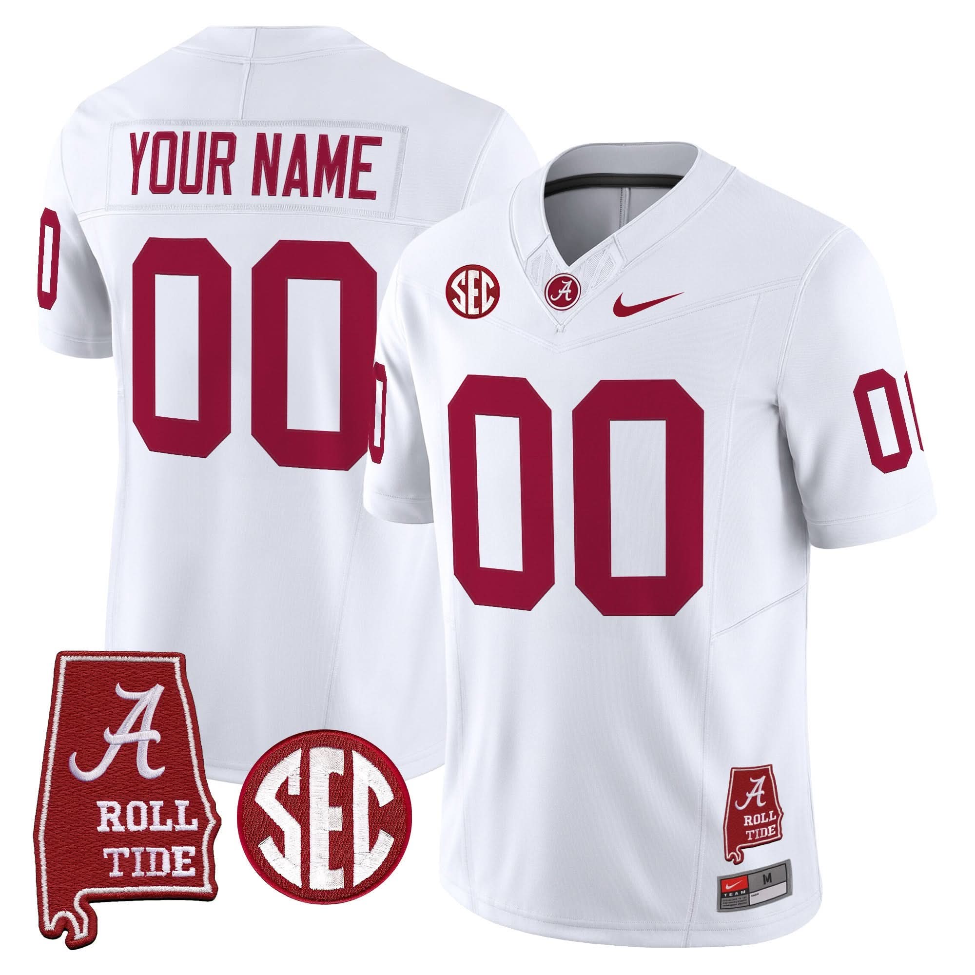 Custom Alabama Crimson Tide Jersey Throwback Vapor Limited - Alabama Map - All Stitched - Image 5