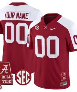 Alternative view of Custom Alabama Crimson Tide Jersey Throwback Vapor Limited - Alabama Map - All Stitched