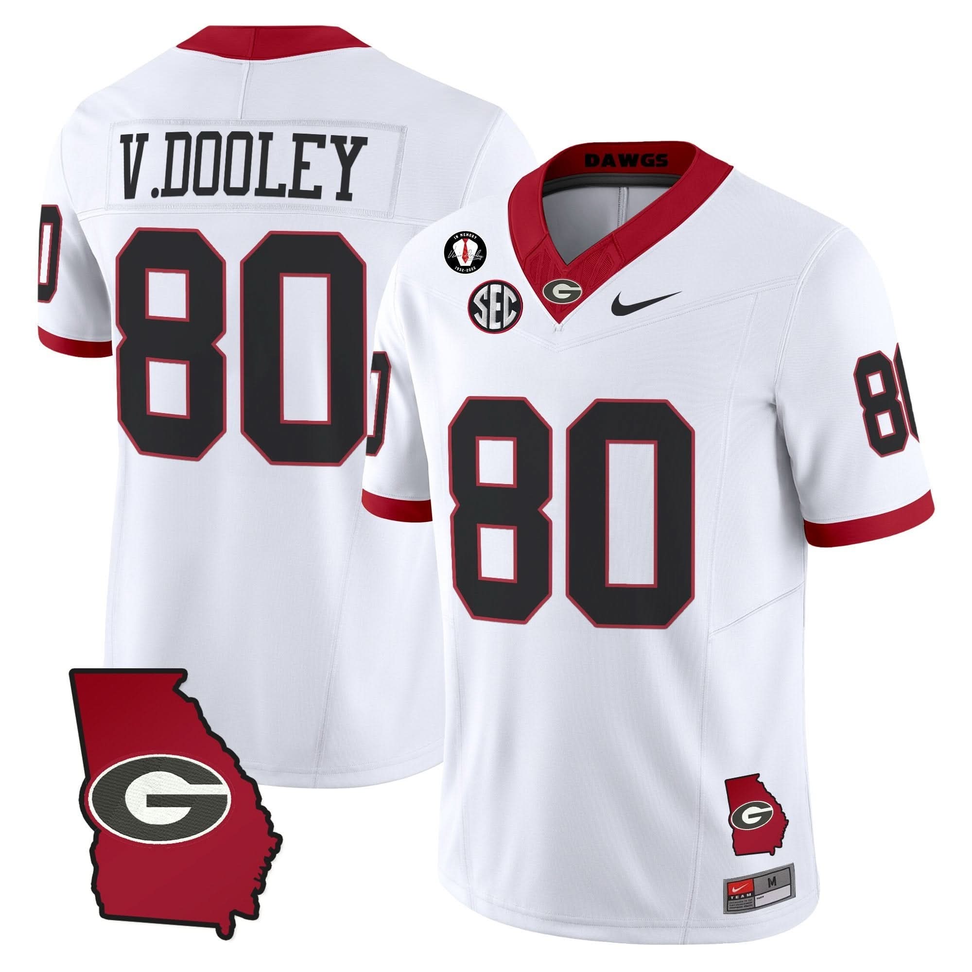 Georgia Bulldogs 2025 Georgia Map & Vince Dooley Patch Vapor Limited Jersey - All Stitched - Image 41