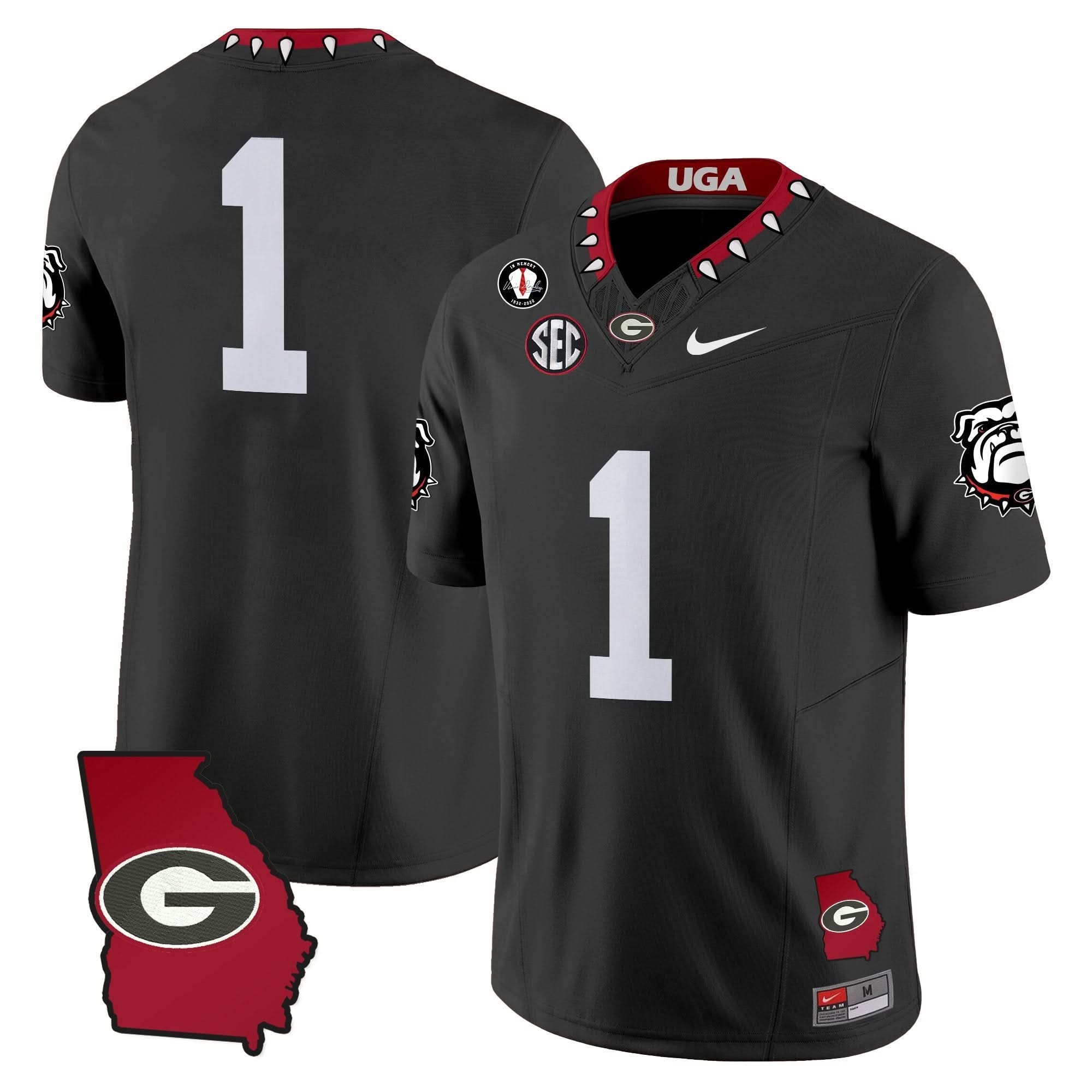 Georgia Bulldogs 2025 Georgia Map & Vince Dooley Patch Vapor Limited Jersey - All Stitched - Image 35