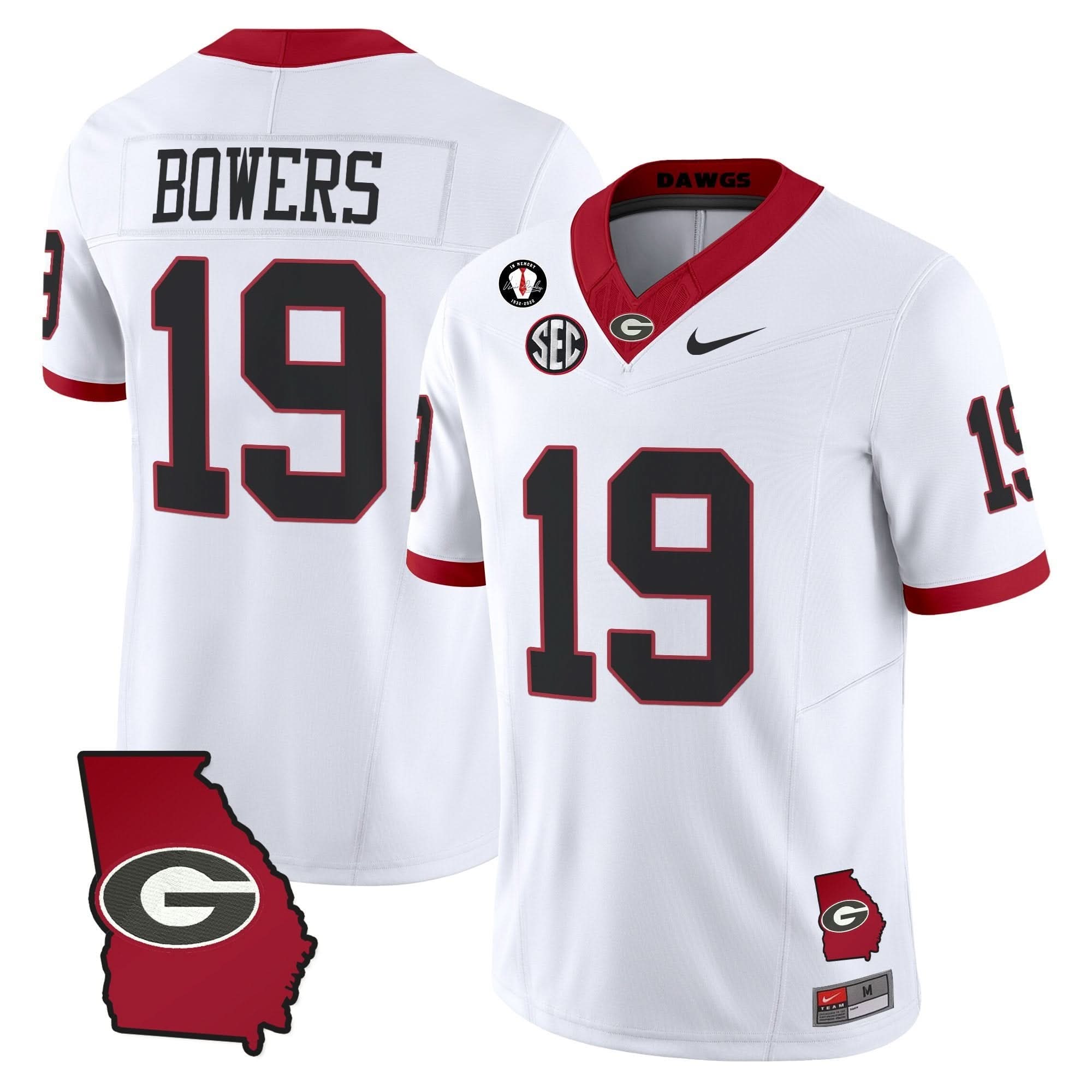 Georgia Bulldogs 2025 Georgia Map & Vince Dooley Patch Vapor Limited Jersey - All Stitched - Image 42