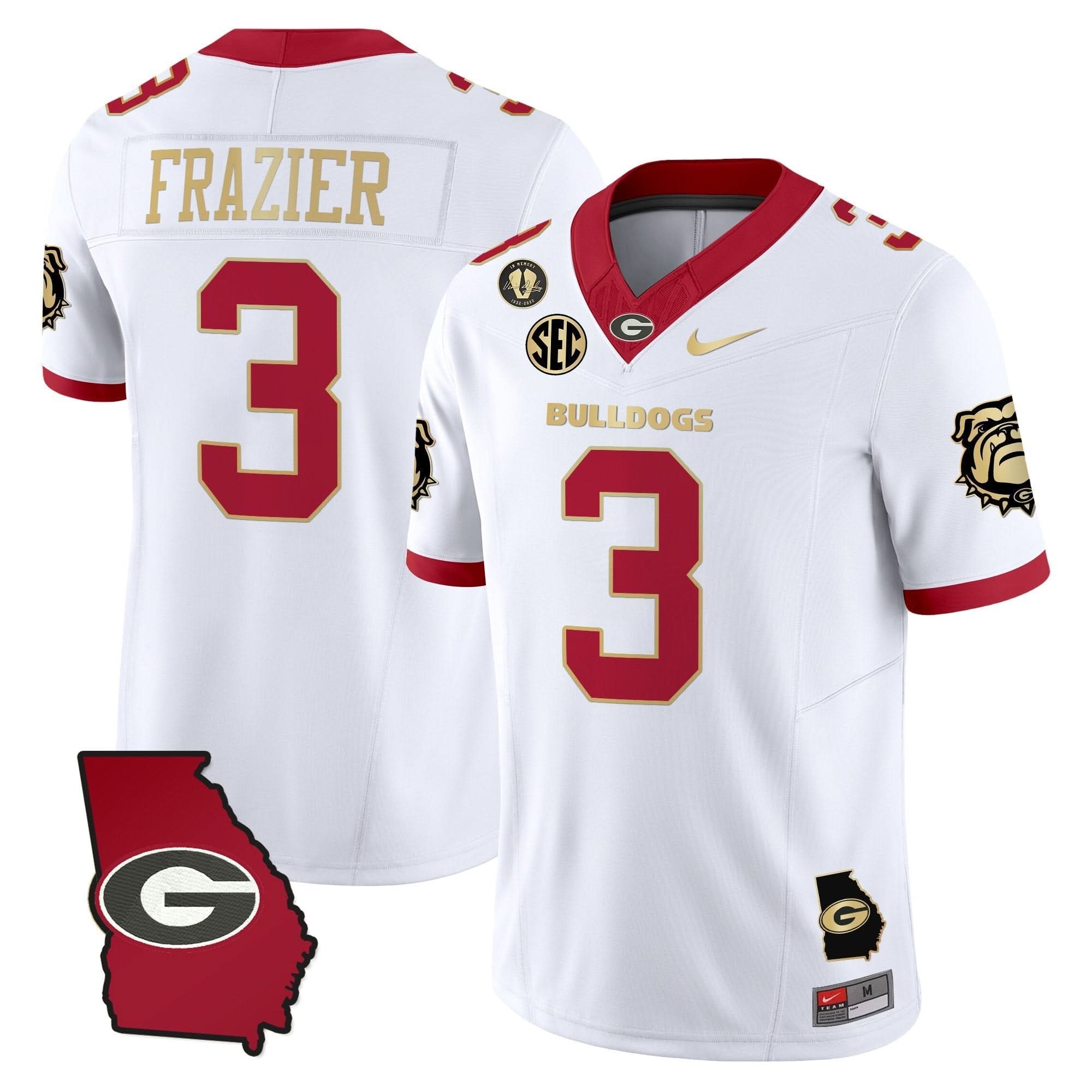 Georgia Bulldogs 2025 Georgia Map & Vince Dooley Patch Vapor Limited Jersey - All Stitched - Image 13