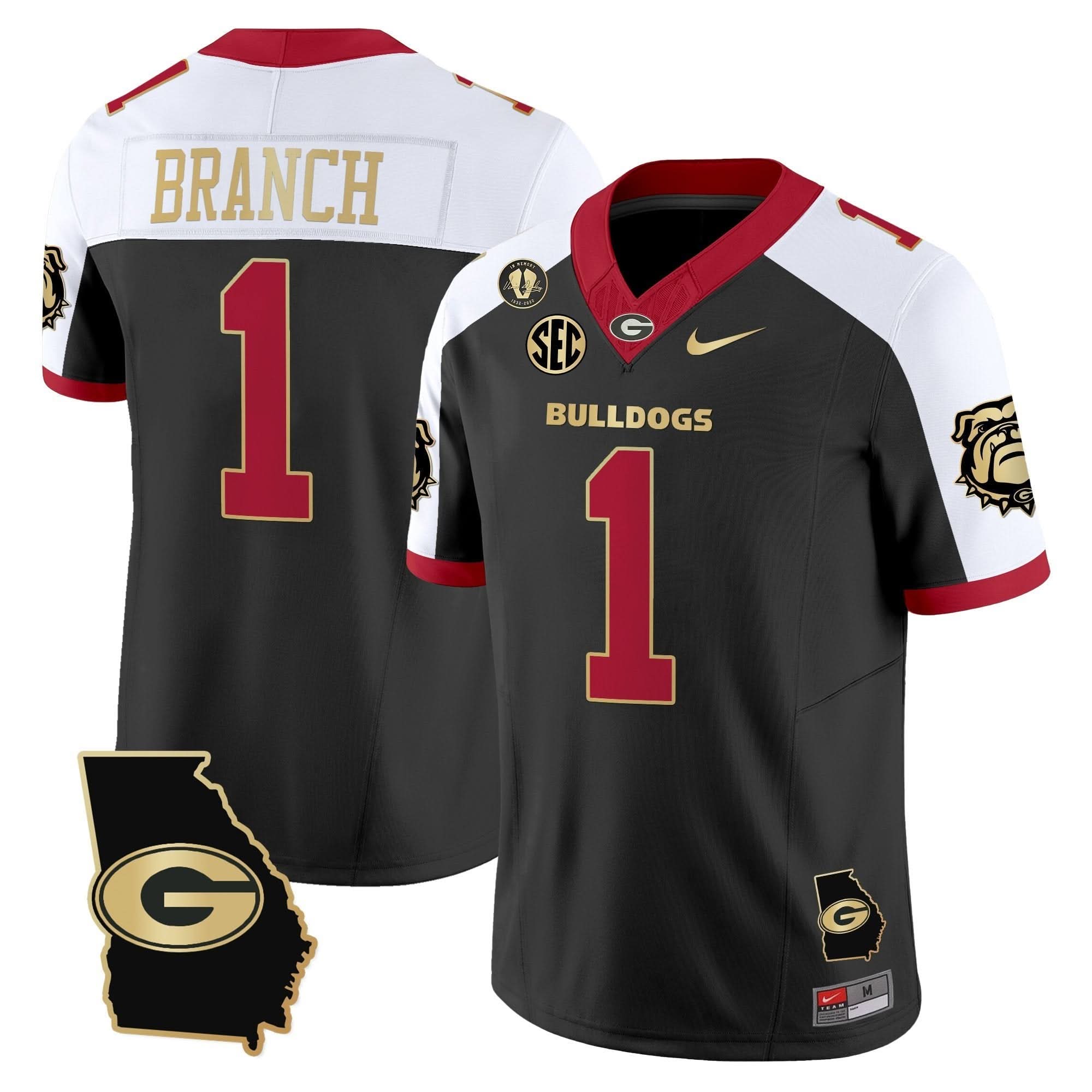 Georgia Bulldogs 2025 Georgia Map & Vince Dooley Patch Vapor Limited Jersey - All Stitched - Image 44