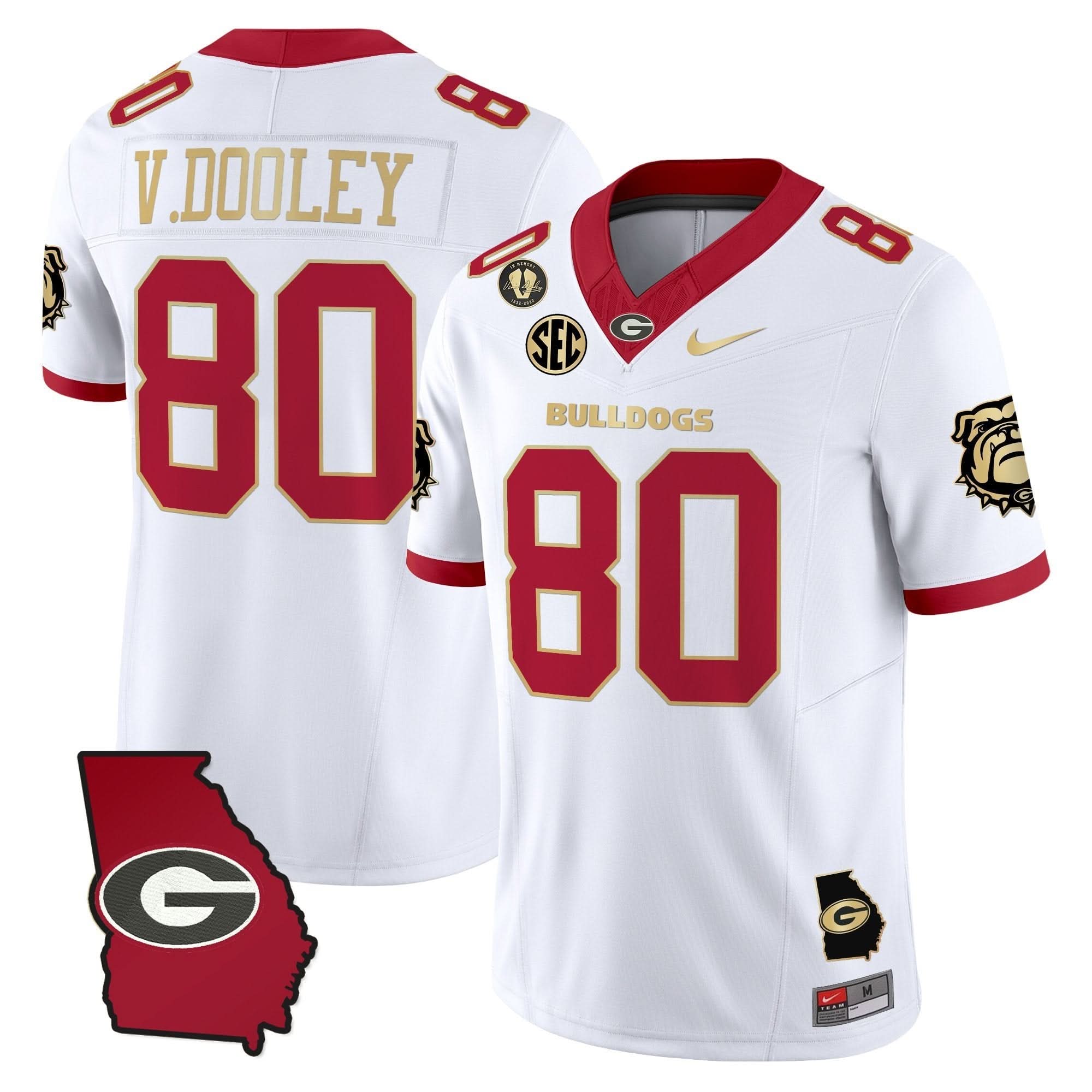 Georgia Bulldogs 2025 Georgia Map & Vince Dooley Patch Vapor Limited Jersey - All Stitched - Image 15